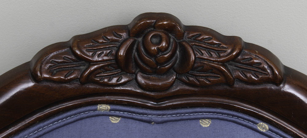 Victorian Style Carved and Upholstered Armchair