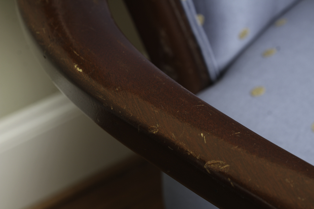 Victorian Style Carved and Upholstered Armchair