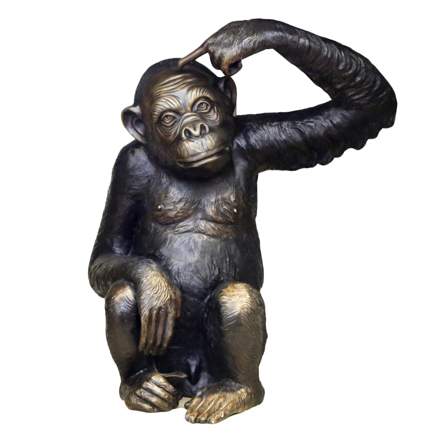 Metal Sculpture of a Monkey
