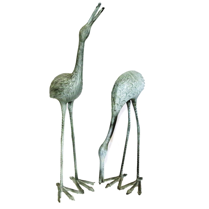 Pair of Metal Cranes