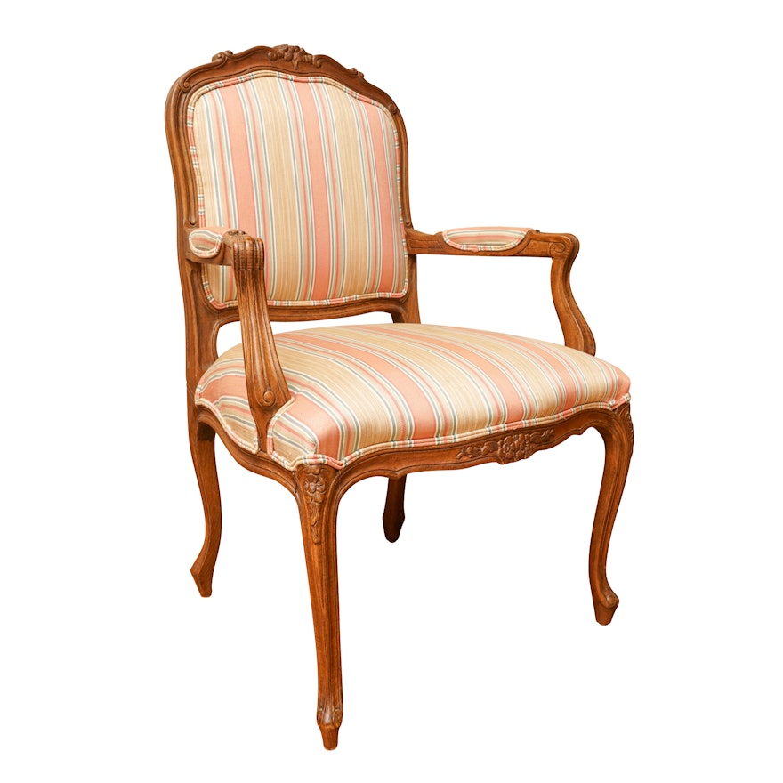 Vintage Louis XV Style Upholstered Armchair