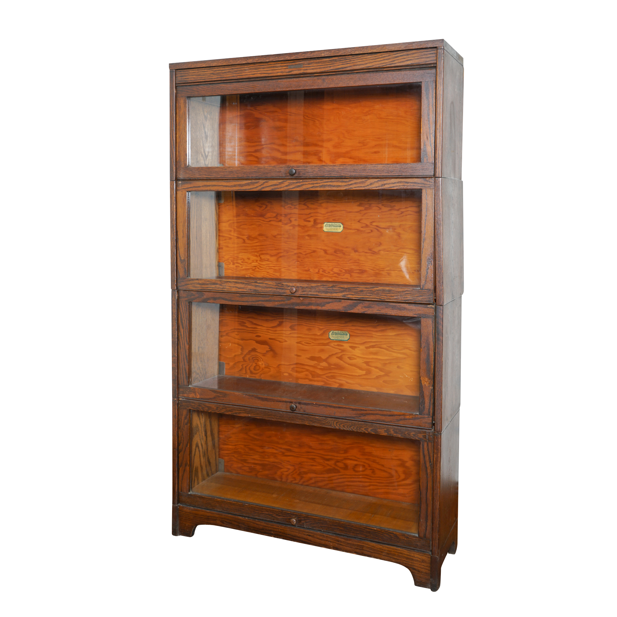 Vintage Oak Barrister Bookcase by Lundstrom