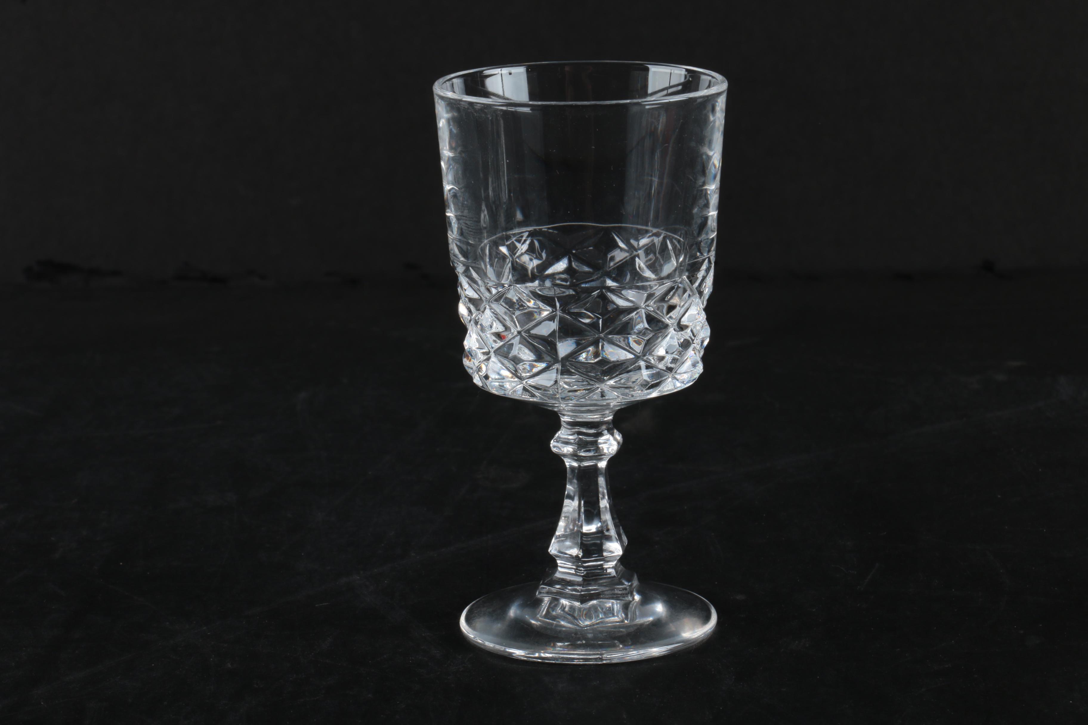 Collection of Cristal D'Arques-Durand "Diamond" Liquor Cocktail Glasses