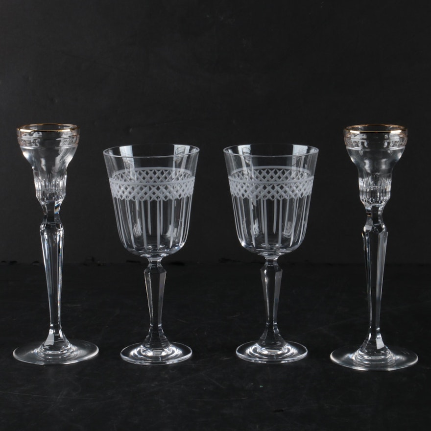 Marquis by Waterford Crystal Goblets and "Hanover Gold" Candle Holders
