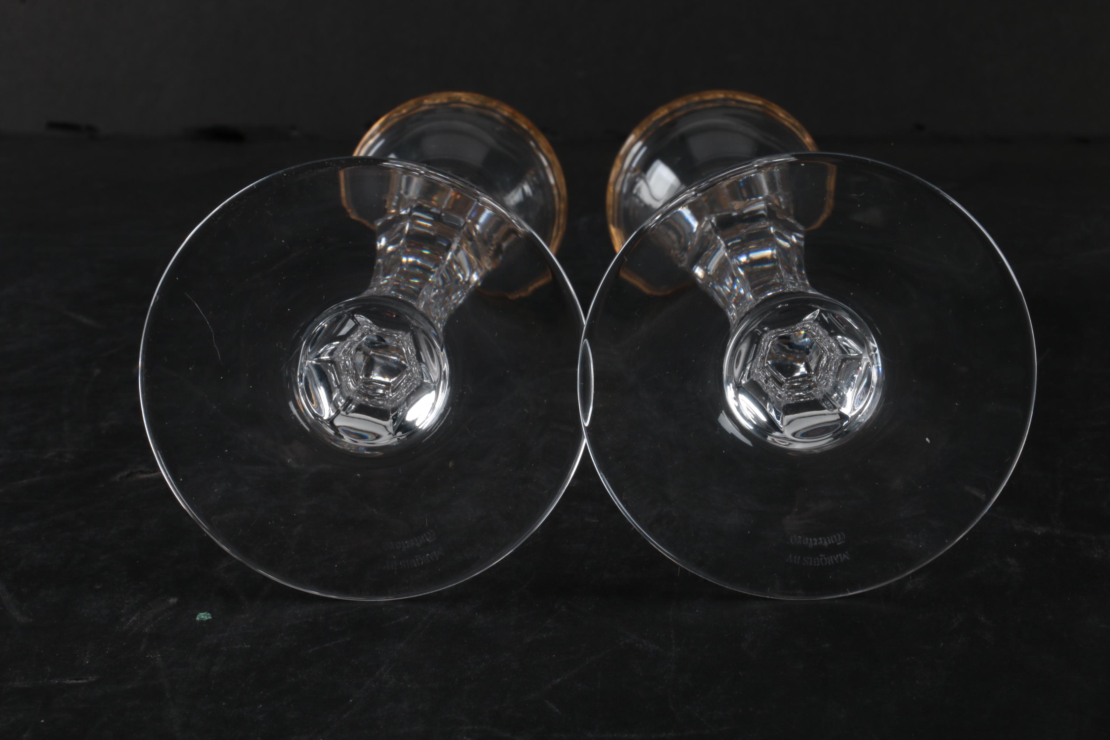 Marquis by Waterford Crystal Goblets and "Hanover Gold" Candle Holders