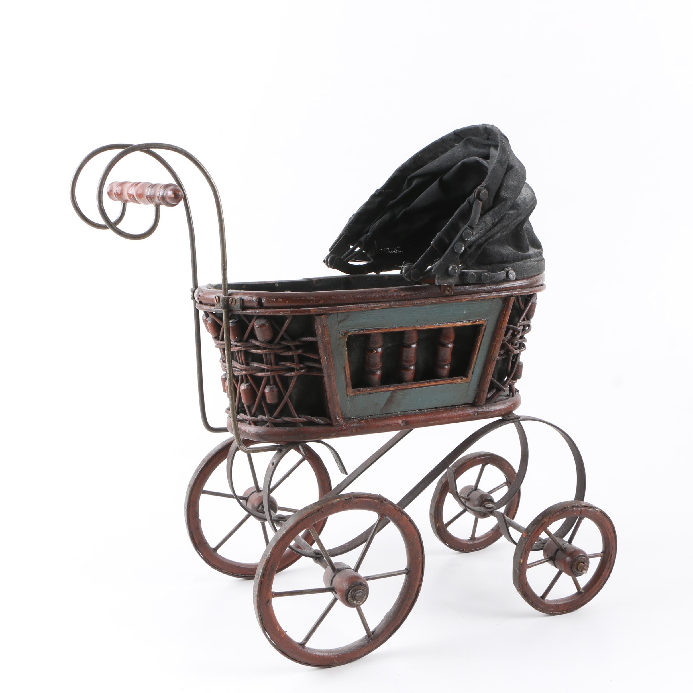 Vintage Doll Pram and Tricyle with Doll Cart