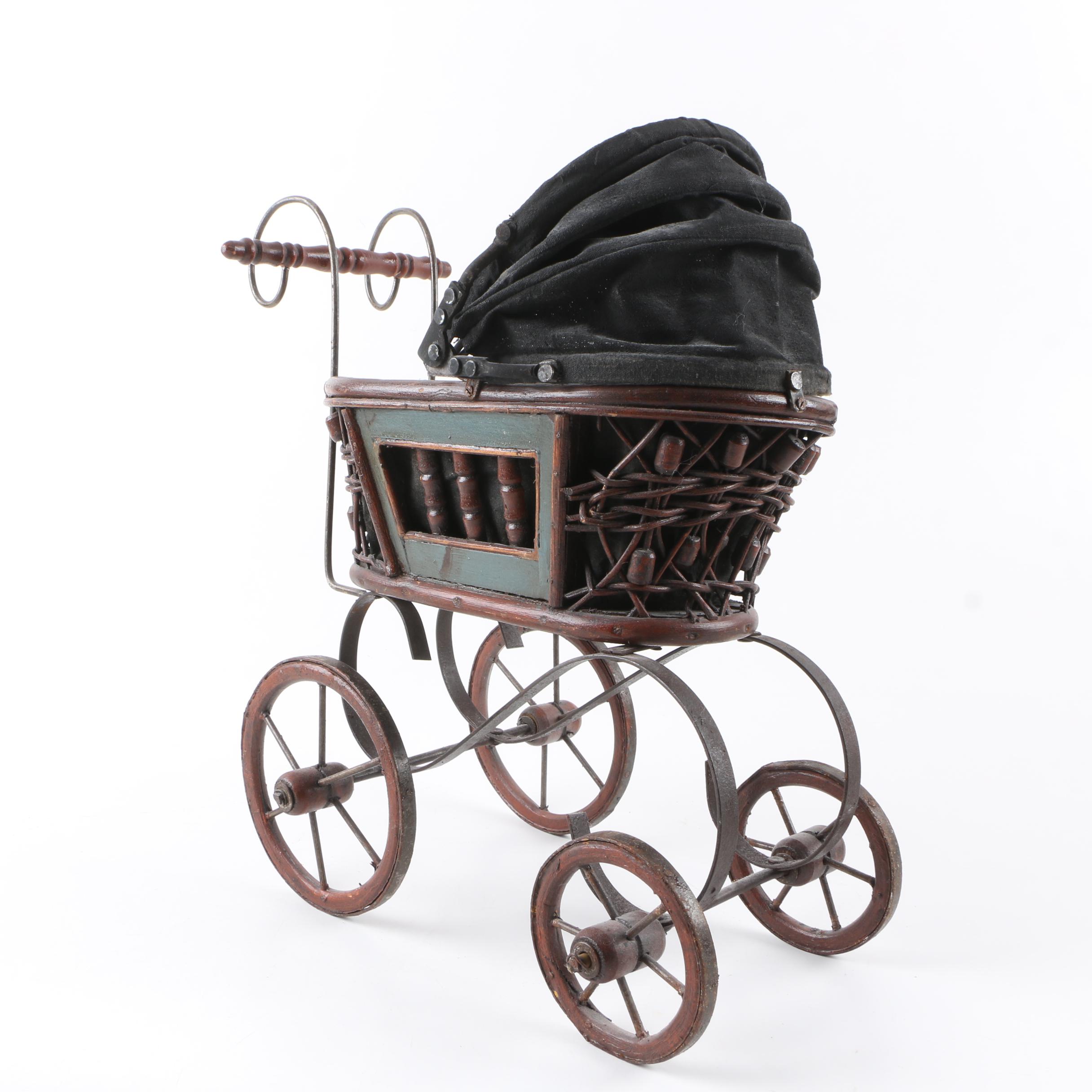 Vintage Doll Pram and Tricyle with Doll Cart
