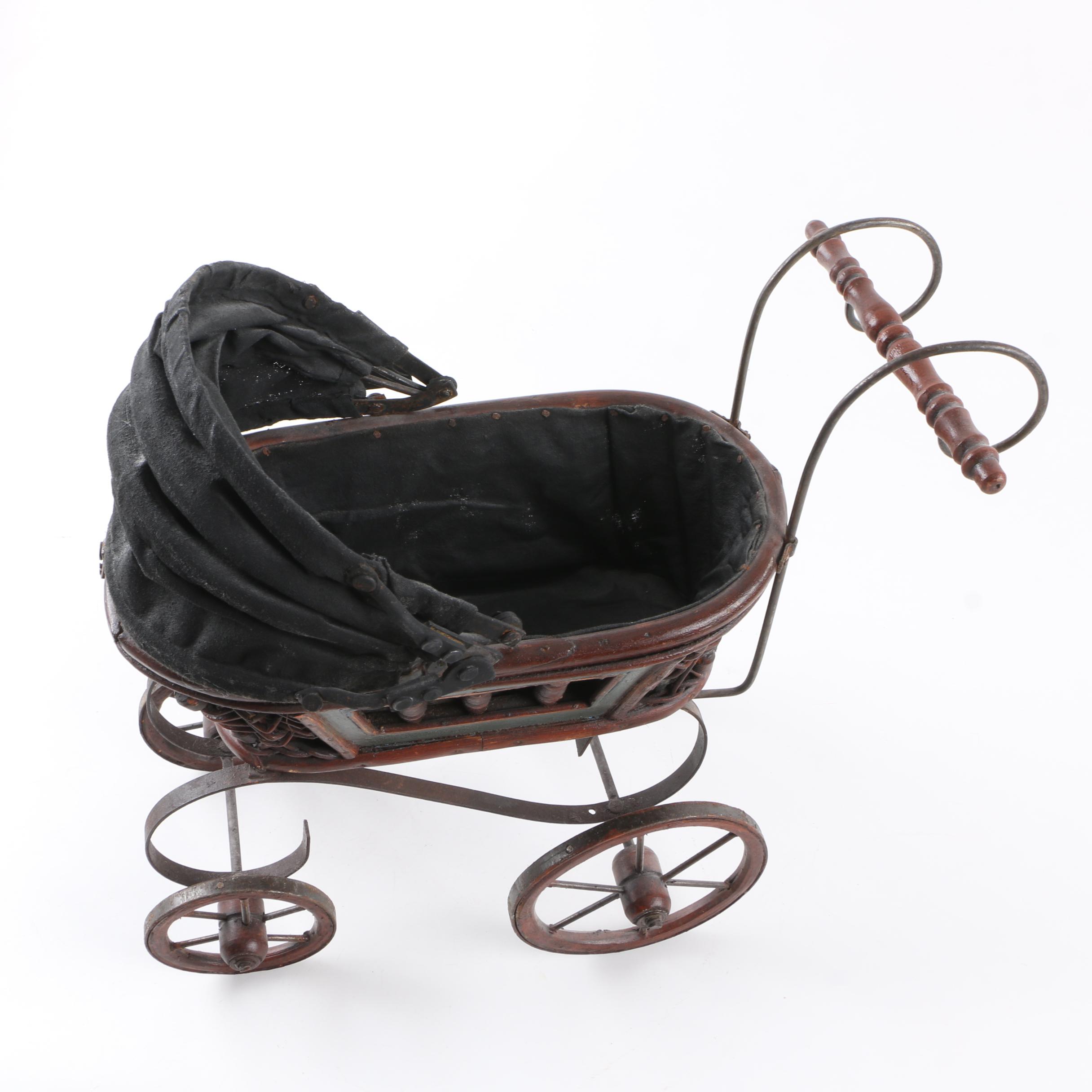 Vintage Doll Pram and Tricyle with Doll Cart