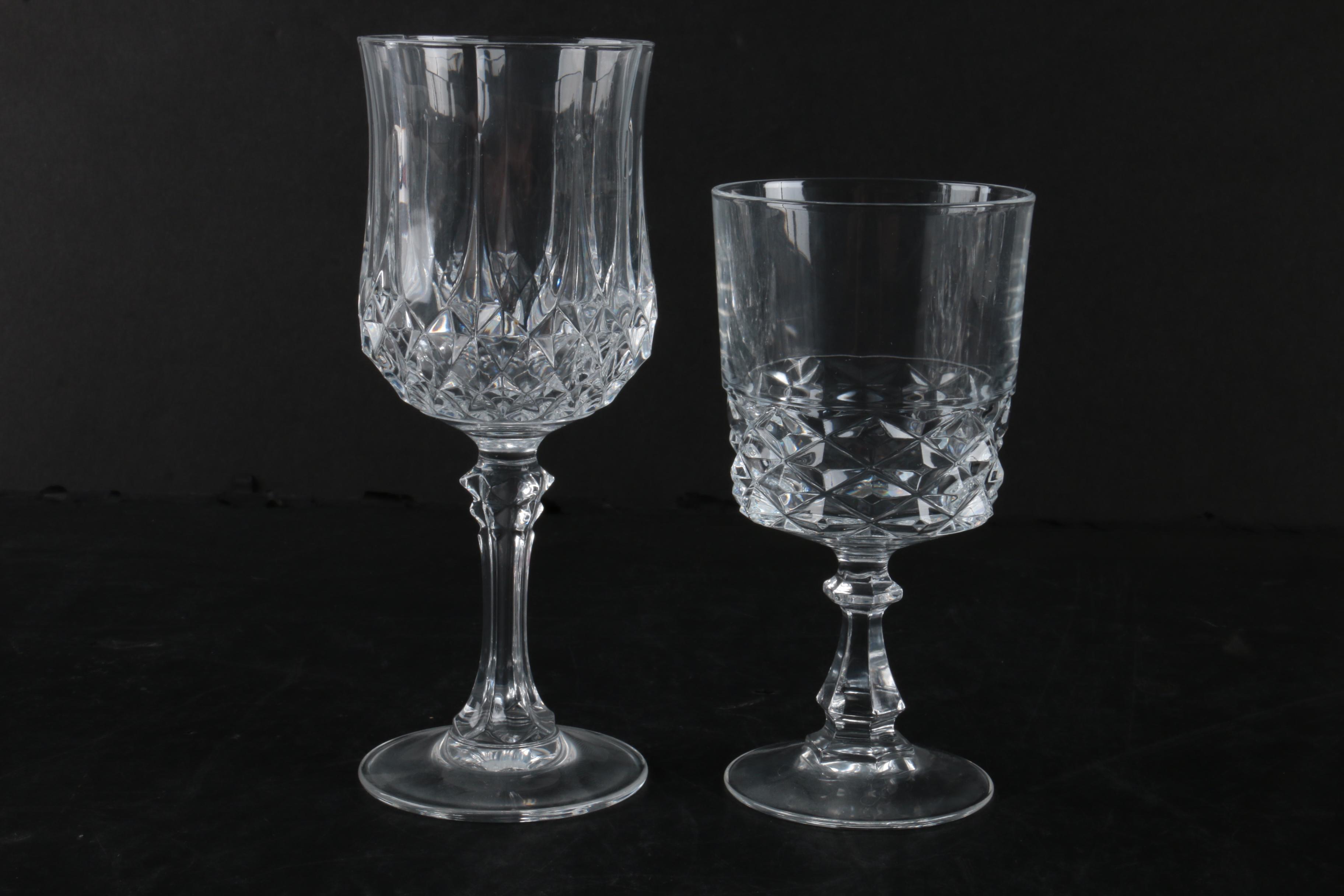 Collection of Cristal D'Arques-Durand "Diamond" Stemware