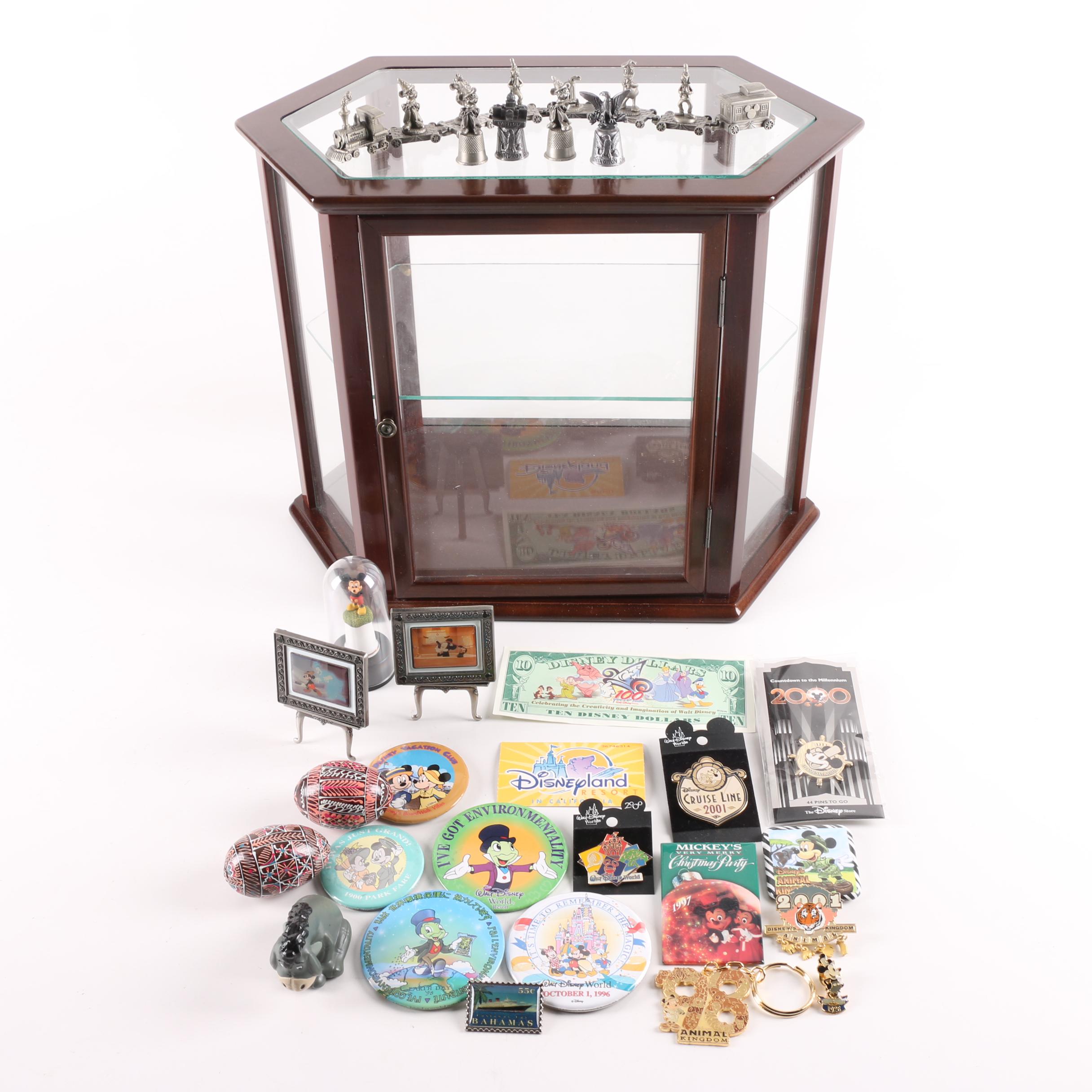 Display Cabinet with Disney and Other Collectibles
