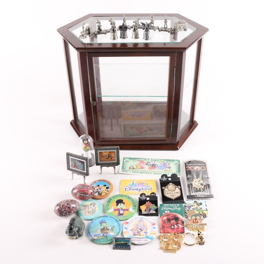 Display Cabinet with Disney and Other Collectibles