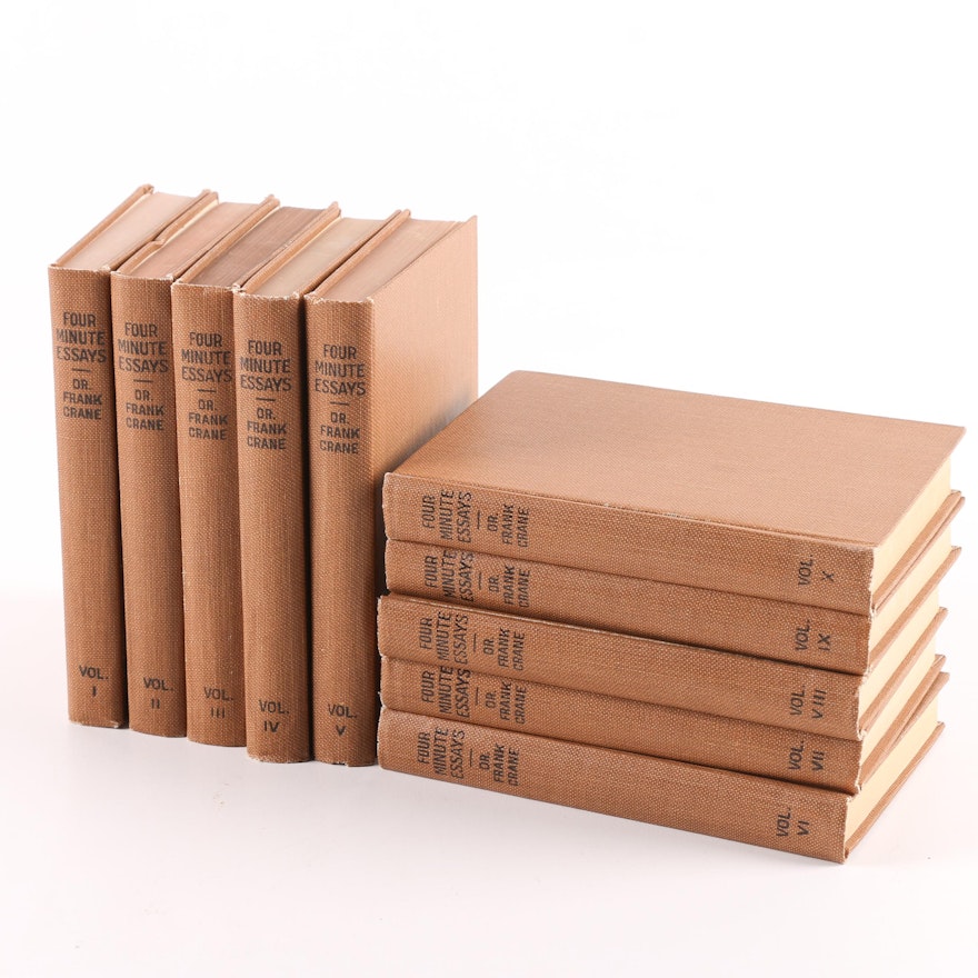 1919 "Four Minute Essays" by Dr. Frank Crane in Ten Volumes