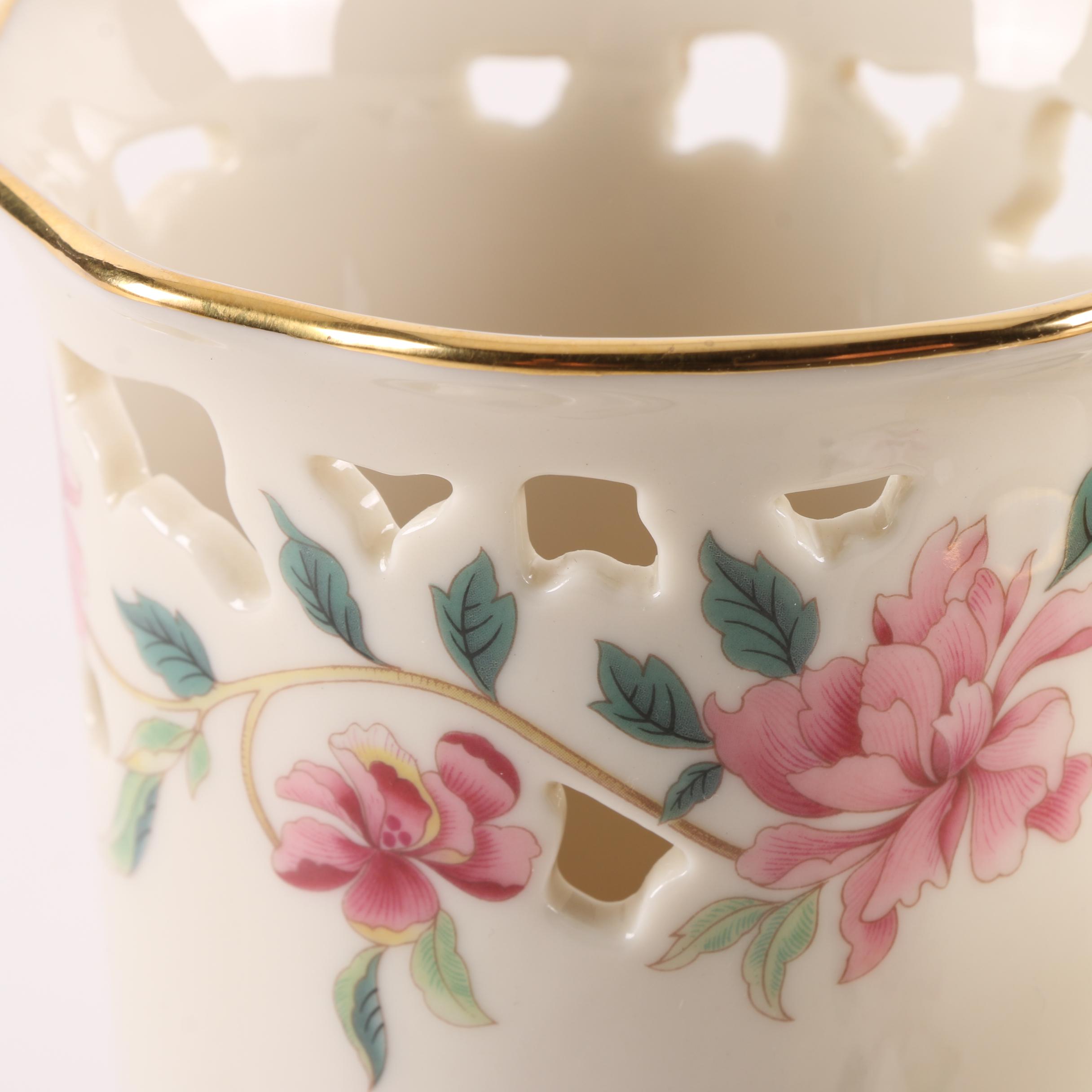 Lenox "Poppies on Blue" Canisters with Wood Lids and "Barrington" Floral Vases