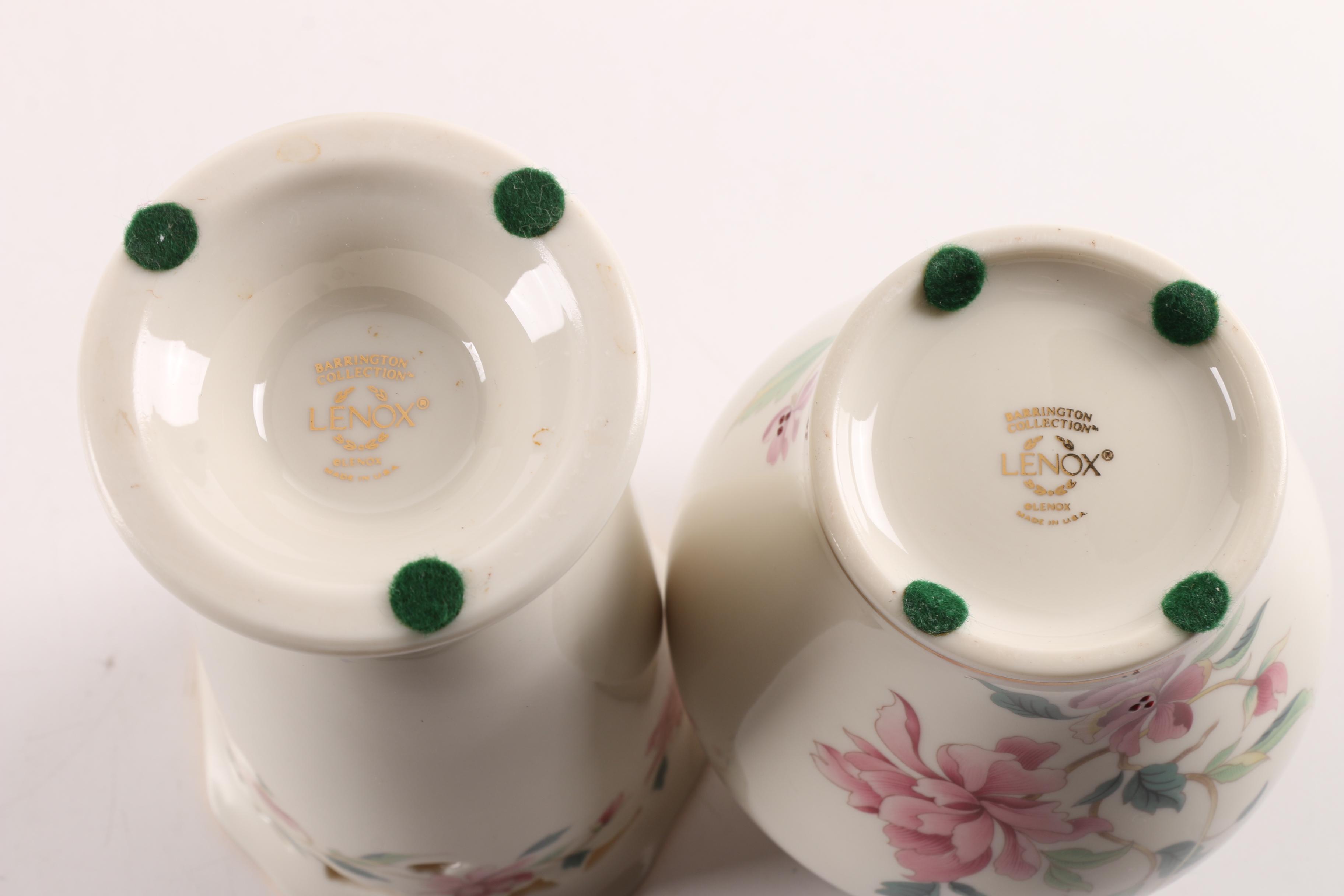 Lenox "Poppies on Blue" Canisters with Wood Lids and "Barrington" Floral Vases