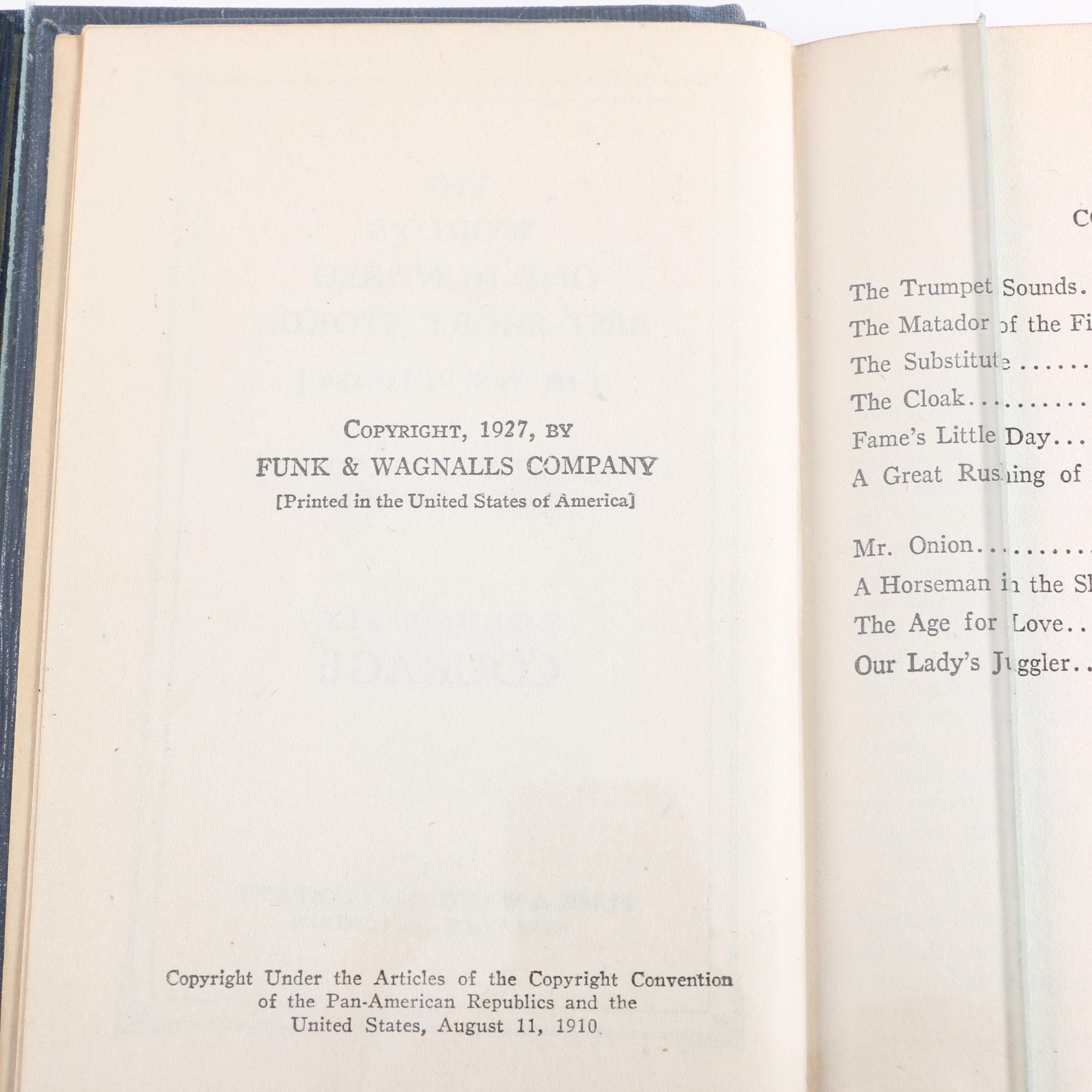1927 "The World's One Hundred Best Short Stories" in Ten Volumes