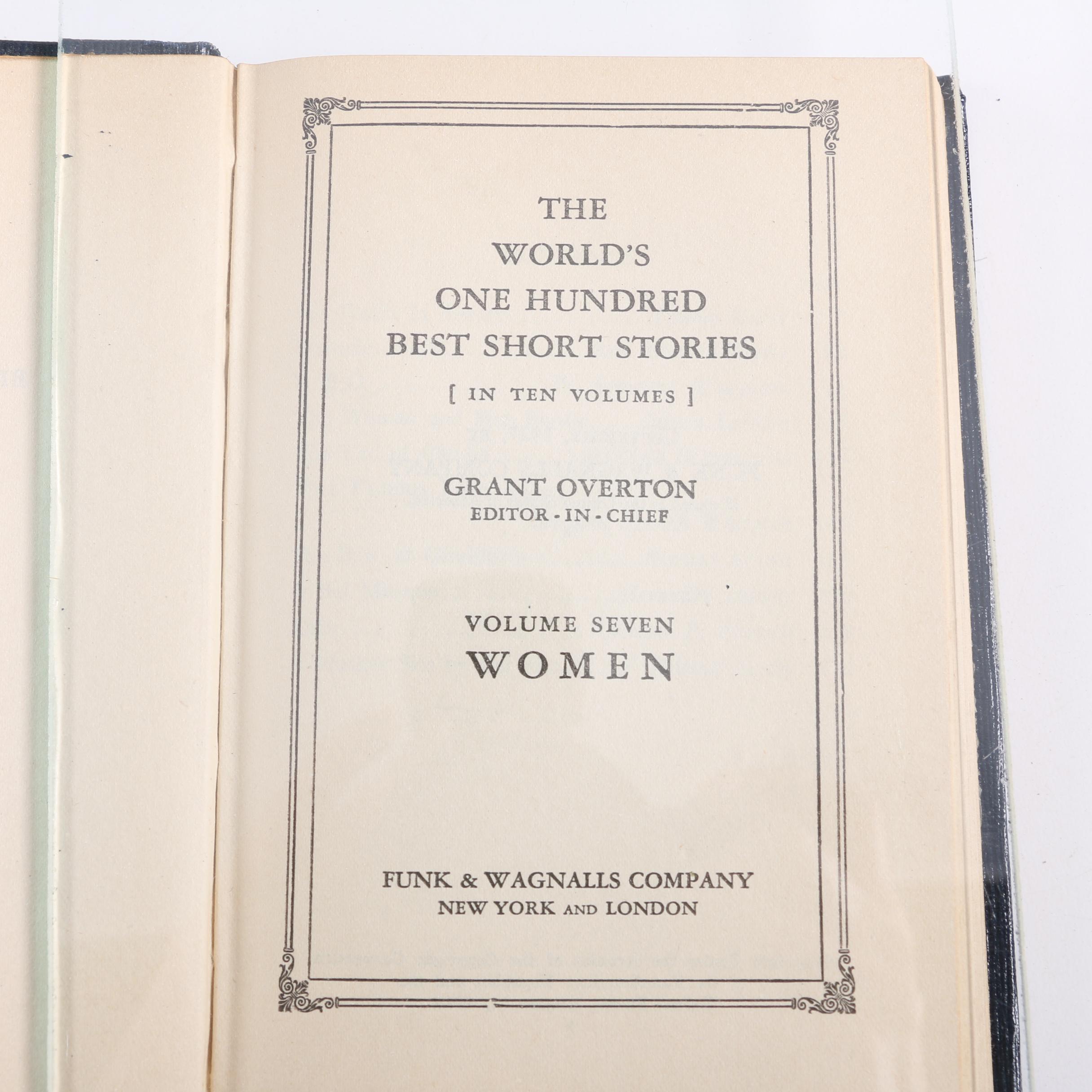 1927 "The World's One Hundred Best Short Stories" in Ten Volumes