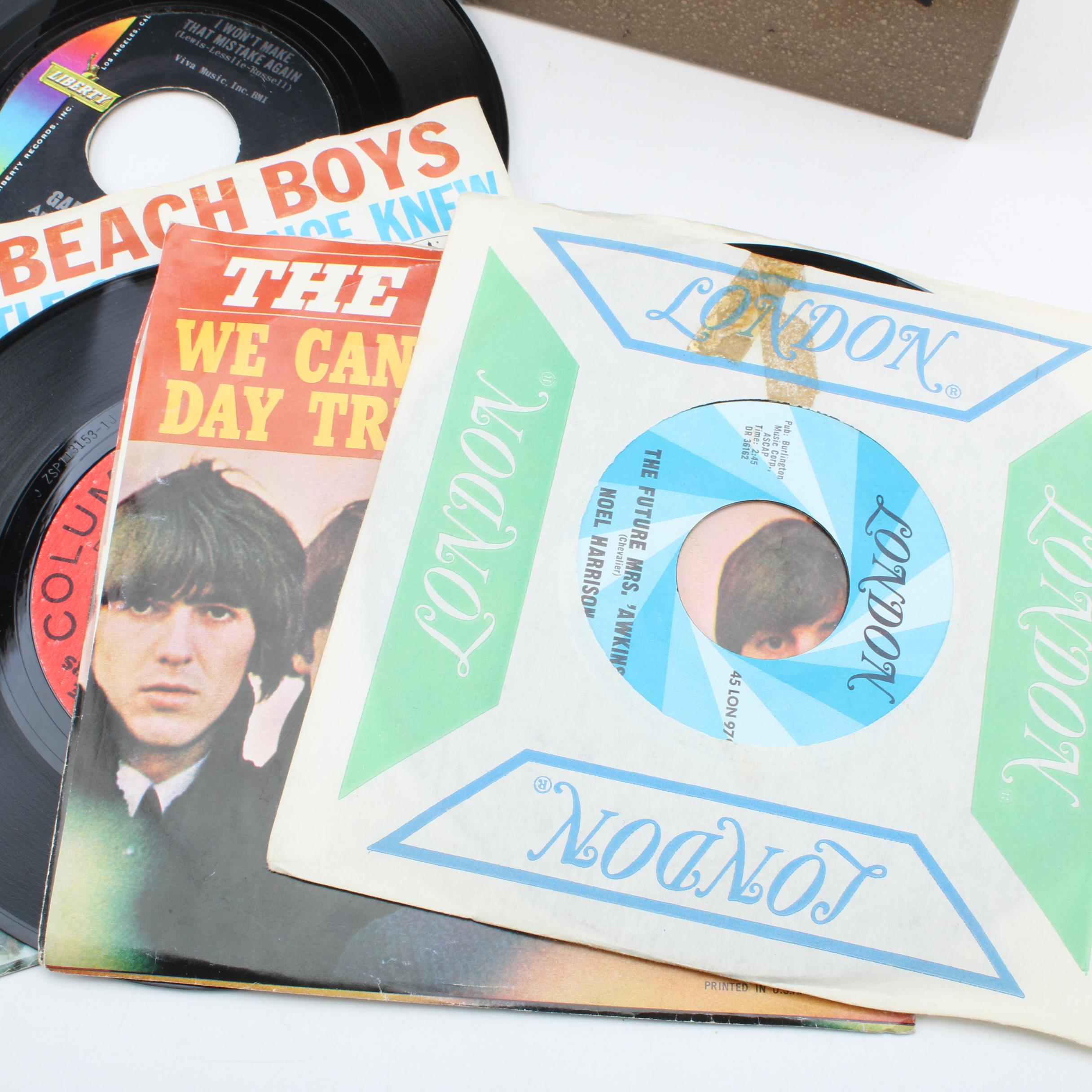 Metal Case of 45 rpm Records Including The Rolling Stones