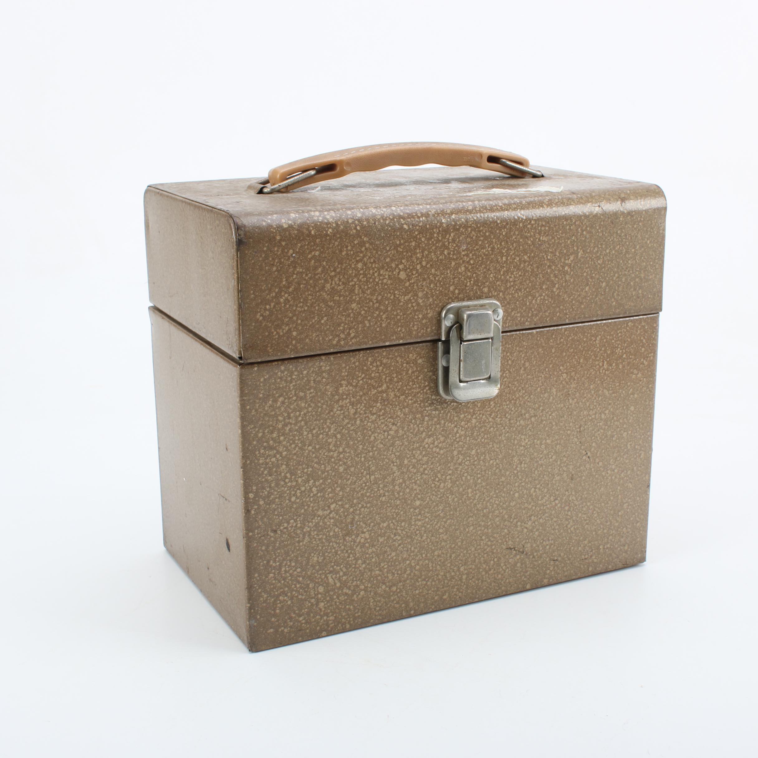 Metal Case of 45 rpm Records Including The Rolling Stones