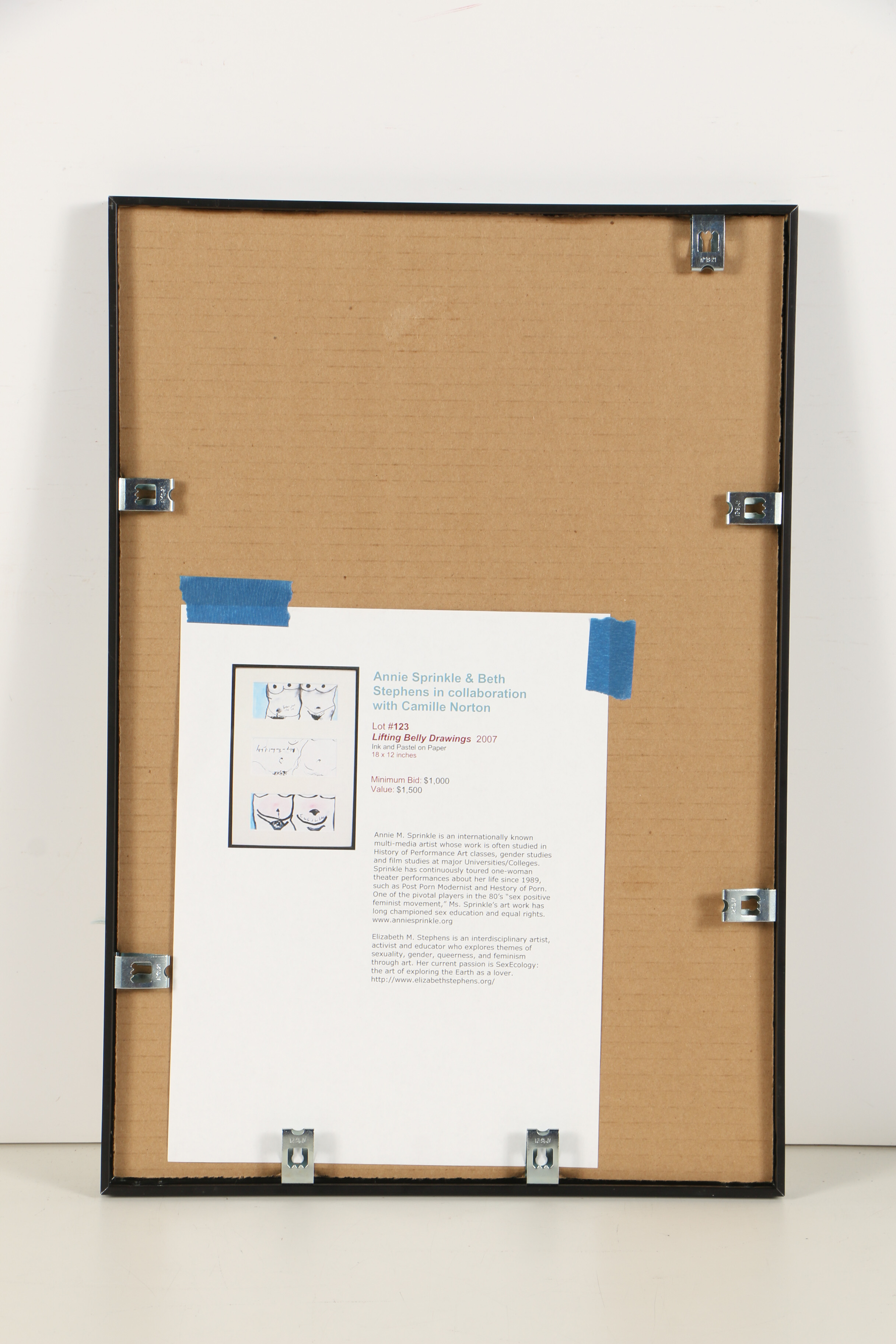 Ink and Pastel Drawings "Lifting Belly"