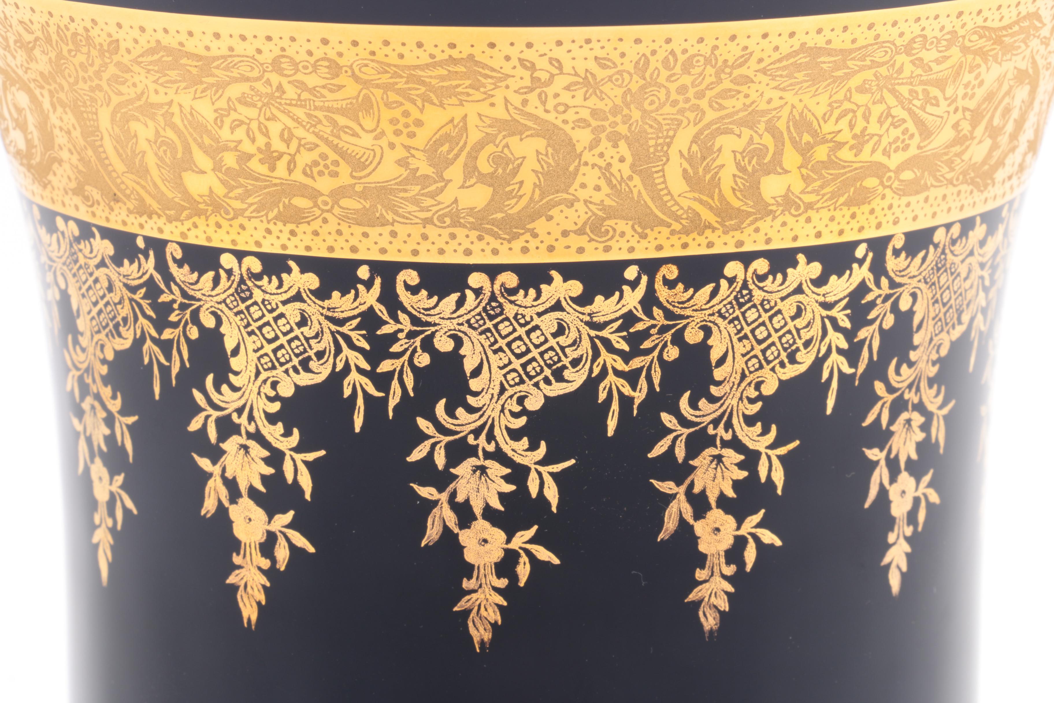 Limoges "Imperial" Porcelain Vase with 22 Karat Gold Accents