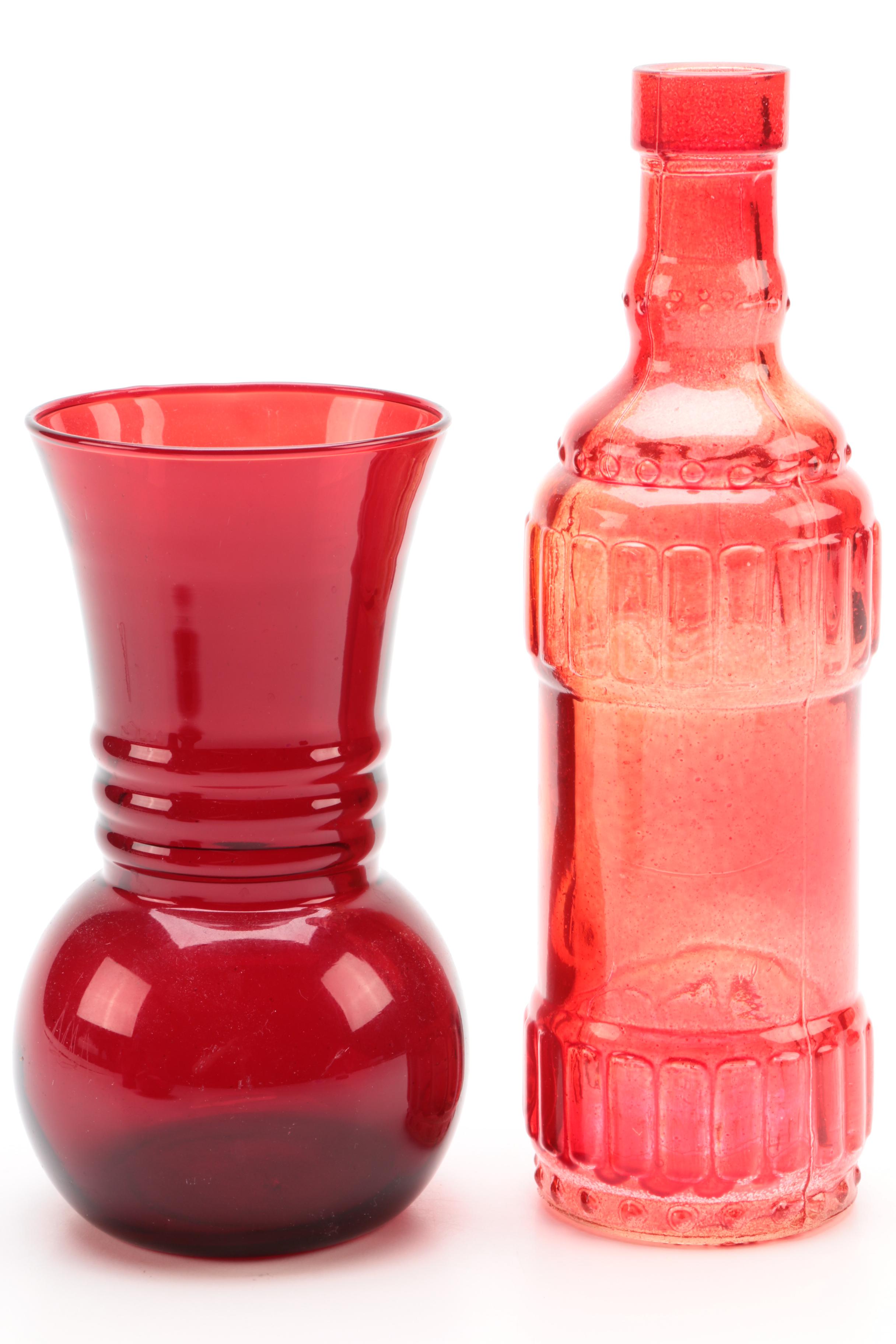 Glassware Including Anchor Hocking "Ruby Red" and Fenton "Lincoln Inn Ruby Red"