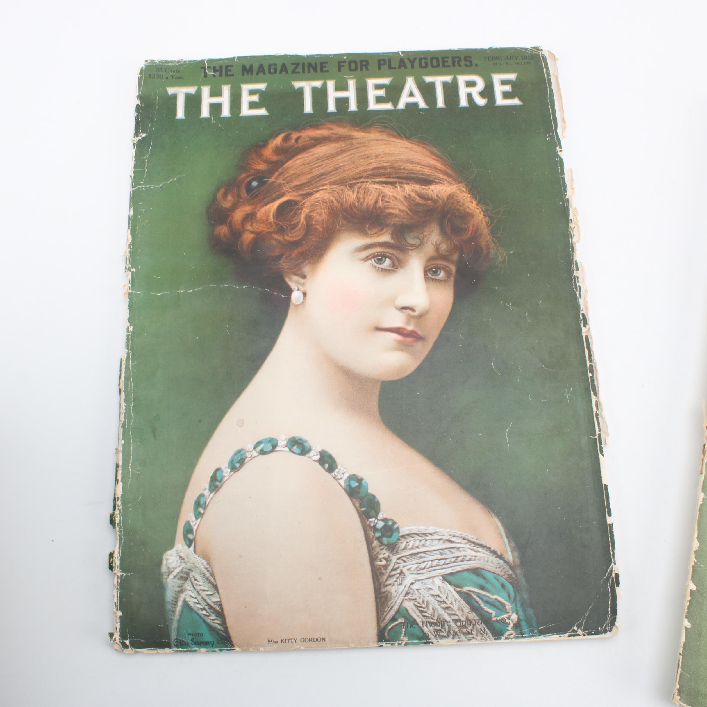 Antique "The Theatre" Magazines with Vintage Bocce Ball Set