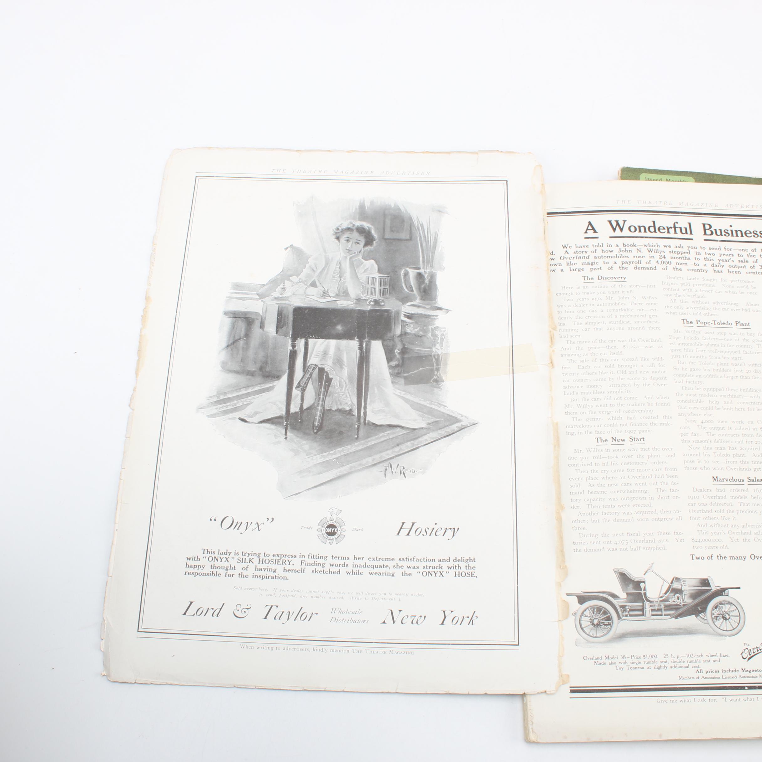 Antique "The Theatre" Magazines with Vintage Bocce Ball Set