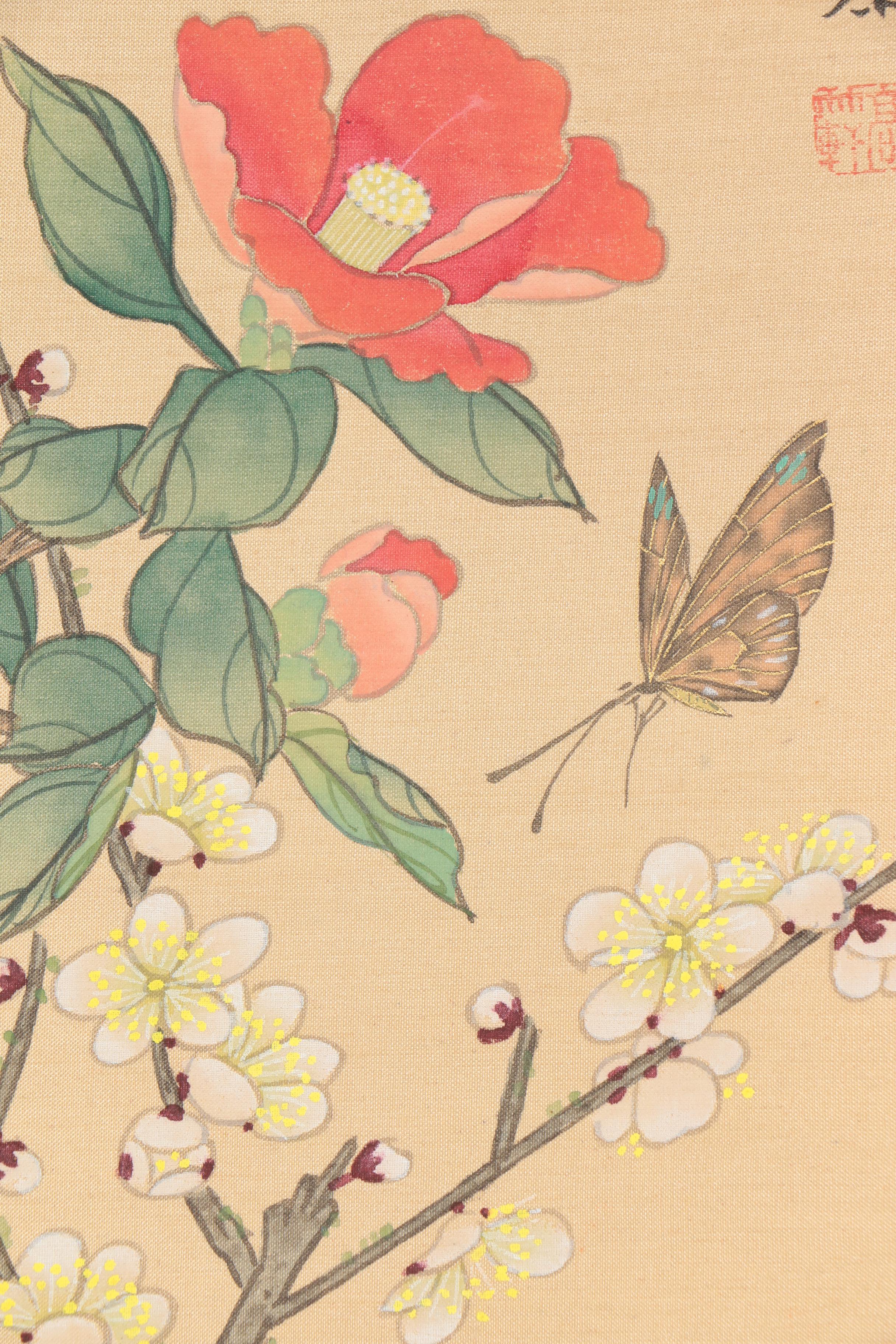 Chinese Watercolor and Gouache Paintings on Silk