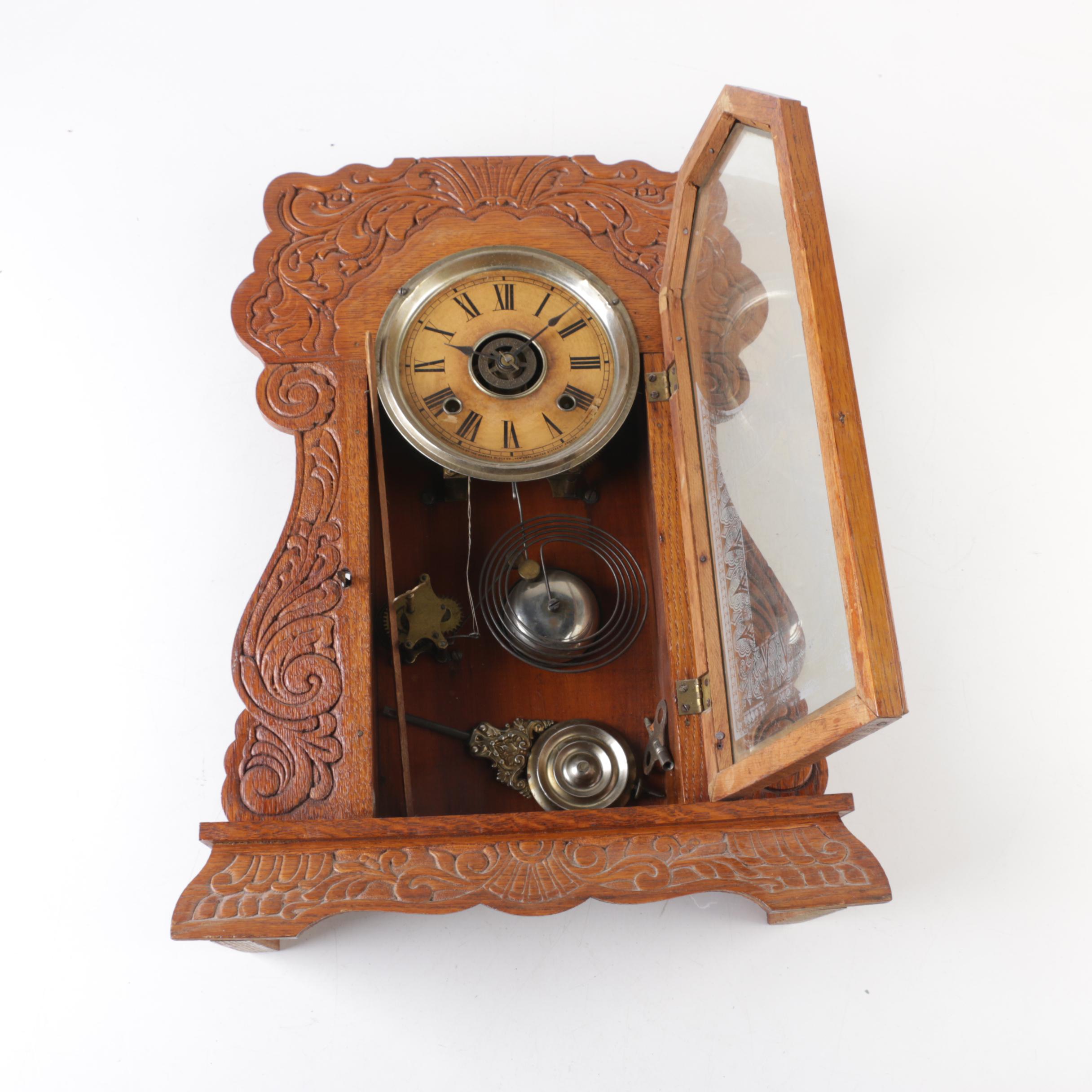 19th Century Ansonia Gingerbread Mantle Clock