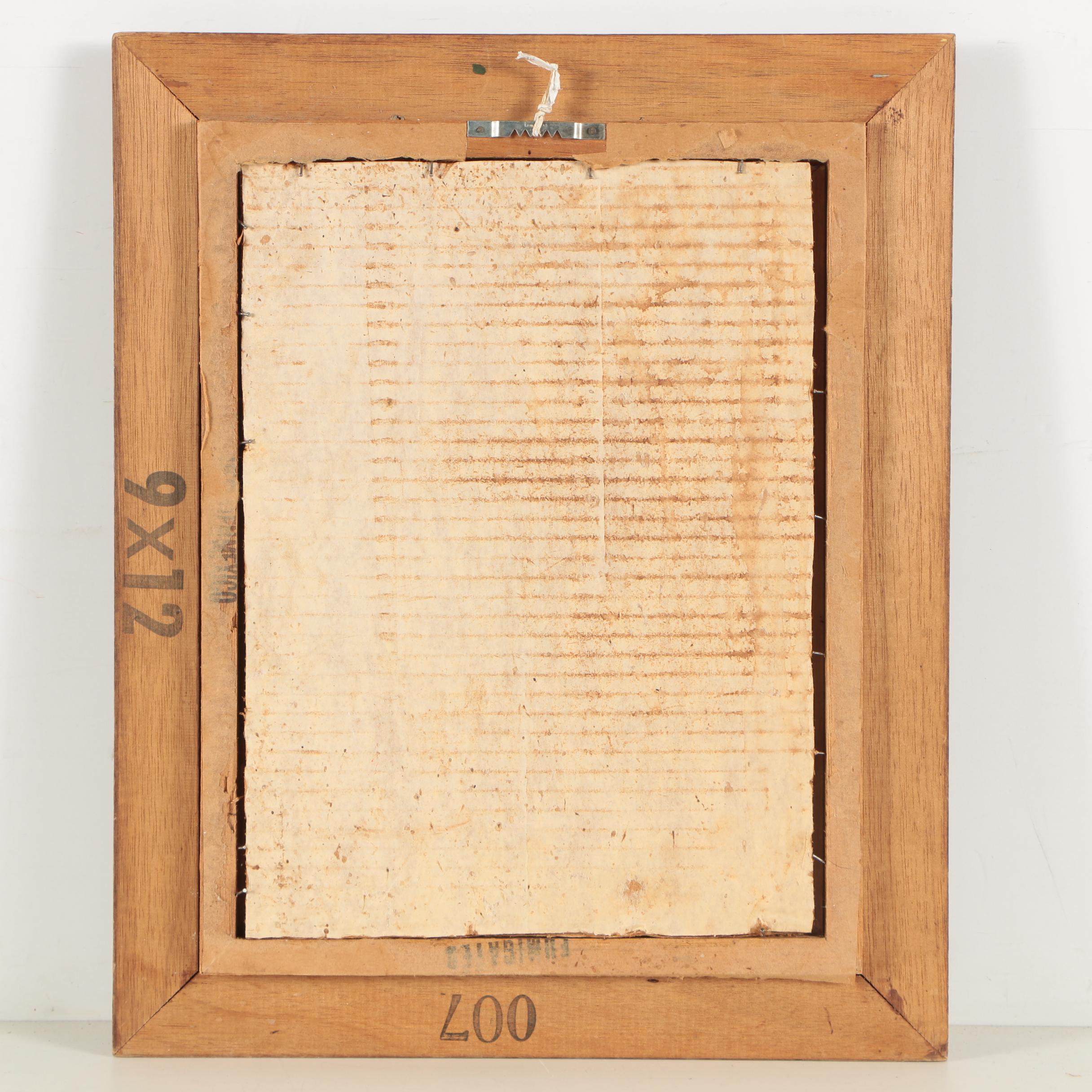 Lavelle Blair Reverse-Glass Painting Bighorn Sheep Portrait