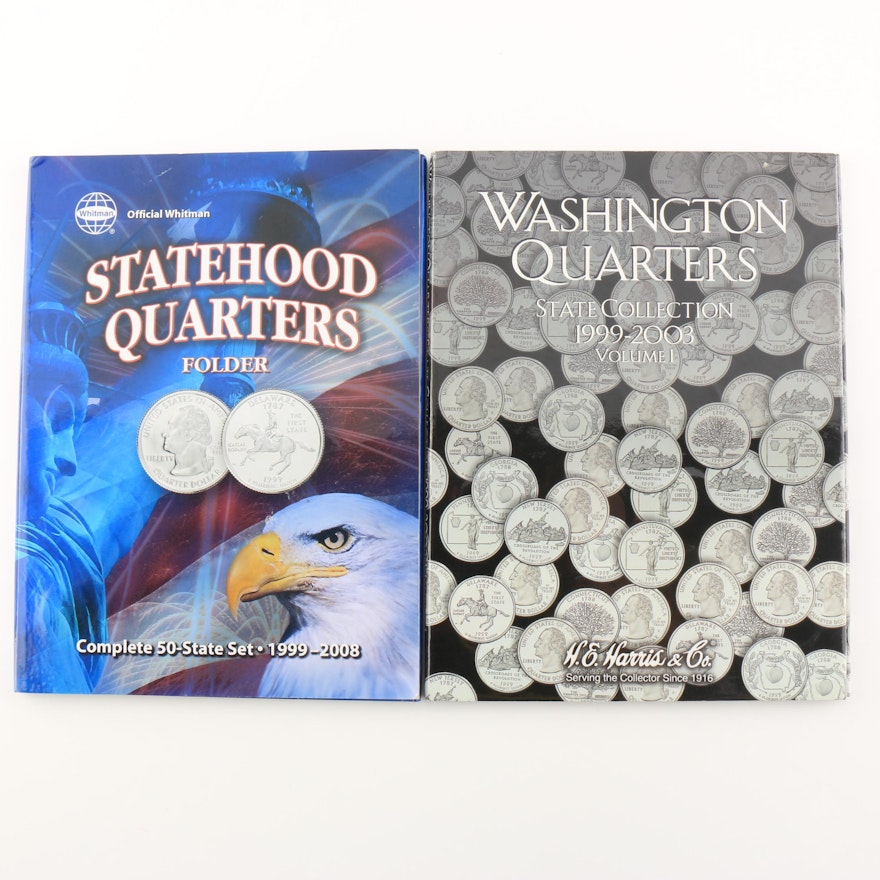 Two Binders of U.S. Statehood Quarters