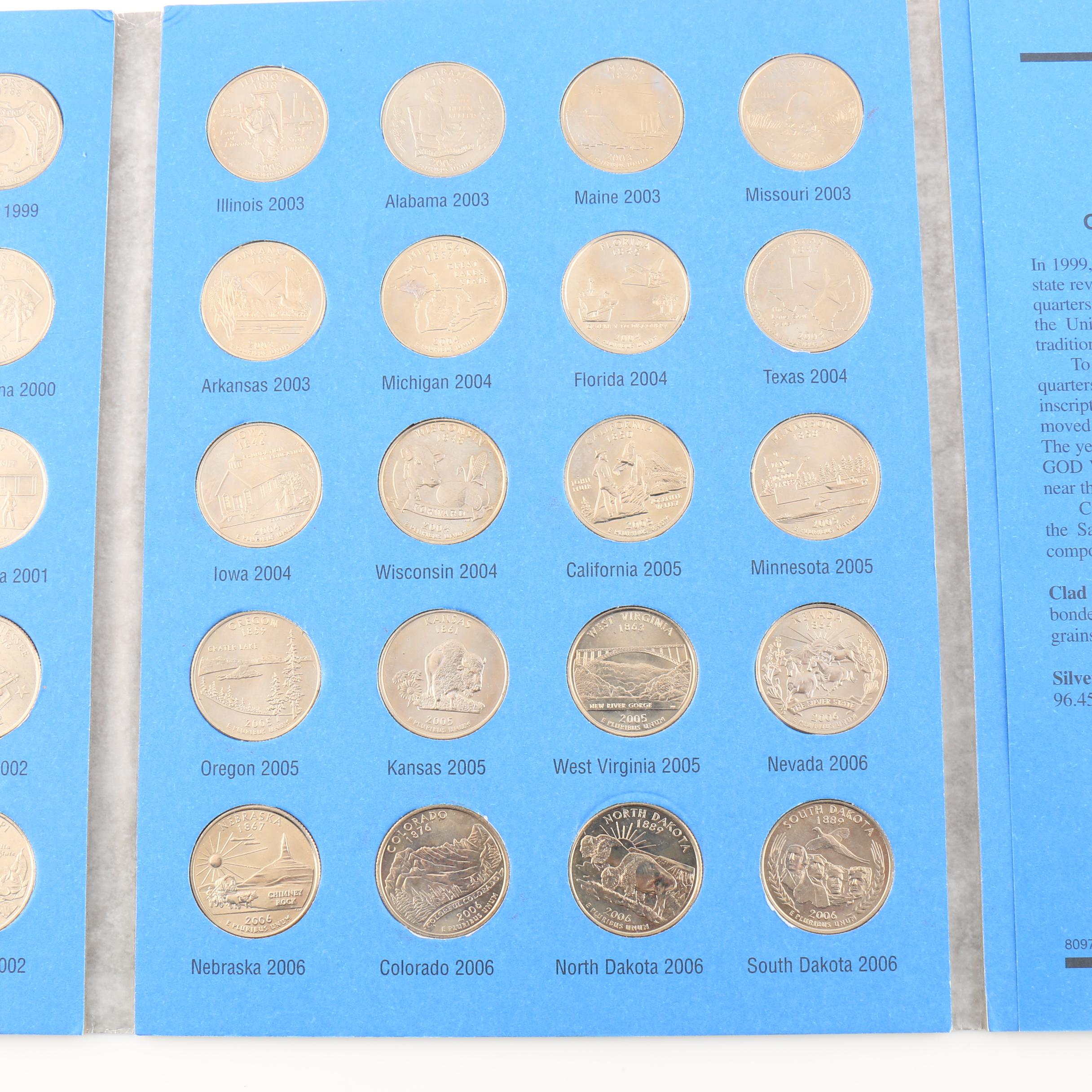 Two Binders of U.S. Statehood Quarters