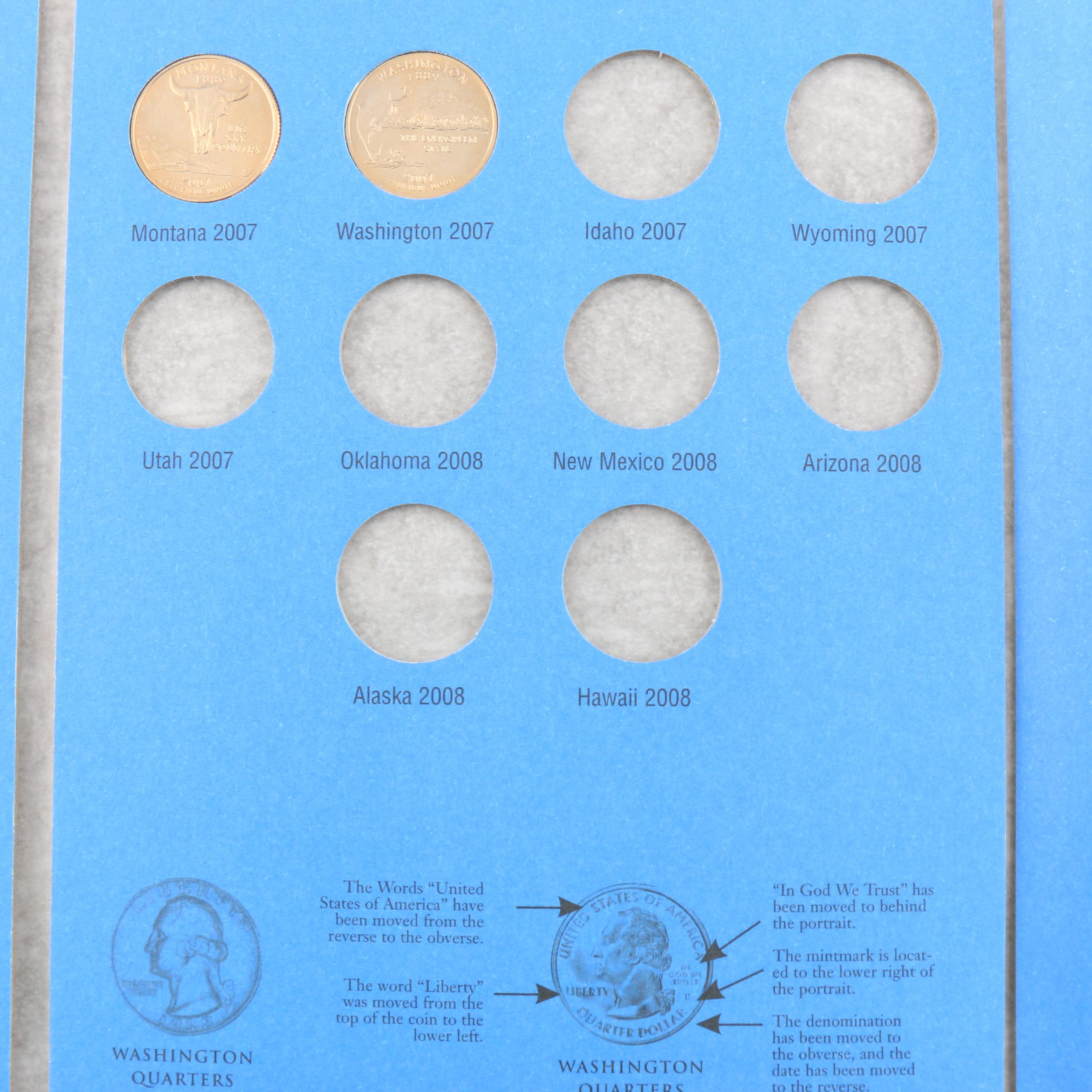 Two Binders of U.S. Statehood Quarters