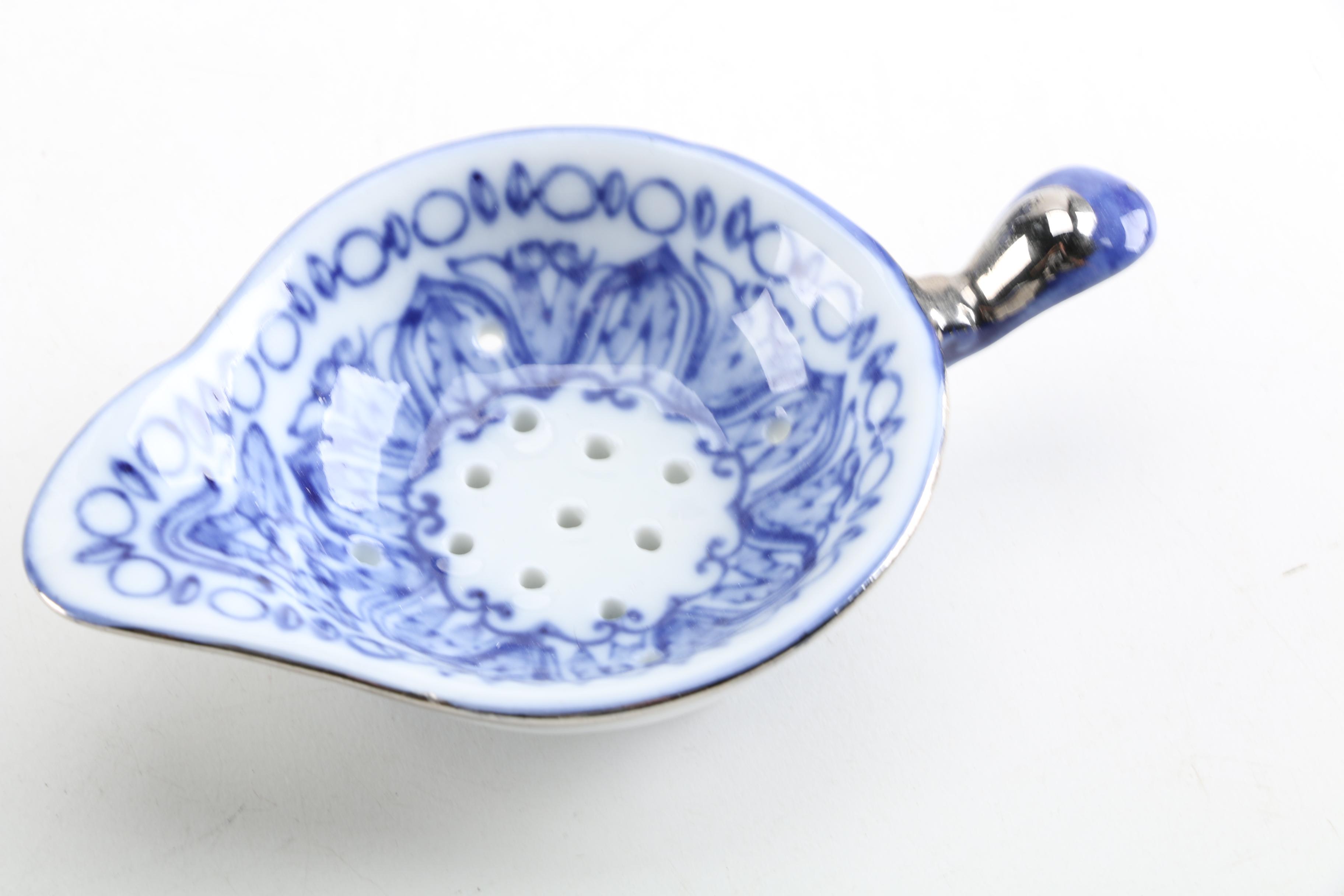 Bombay Company "Tile" Porcelain Coffee and Tea Service