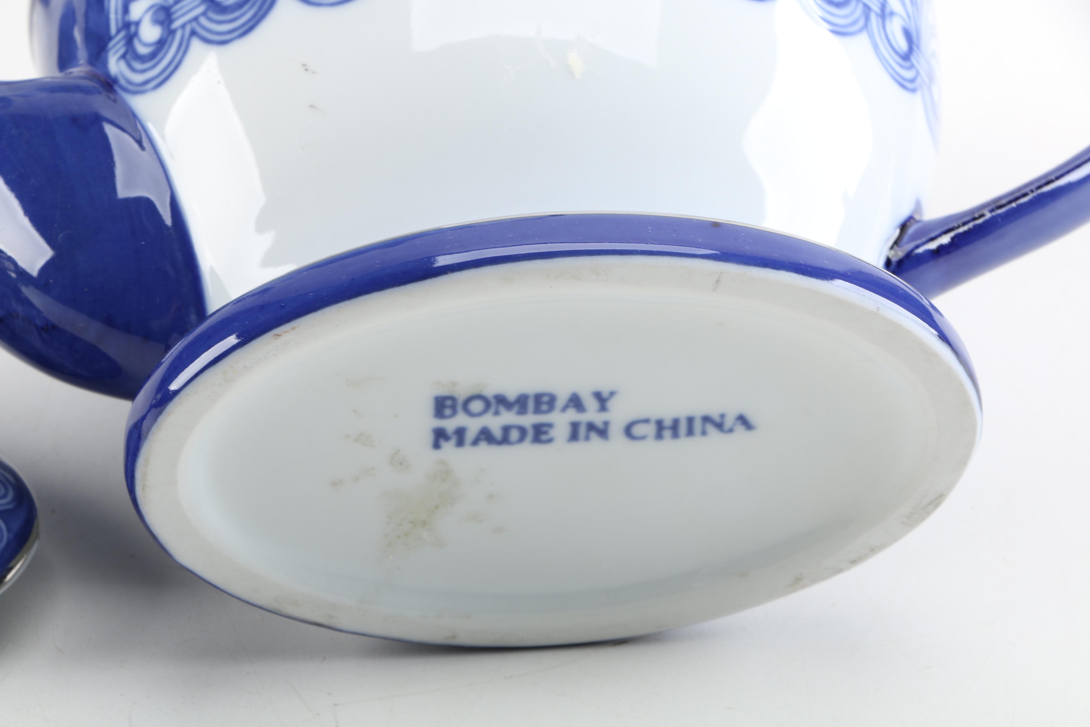 Bombay Company "Tile" Porcelain Coffee and Tea Service