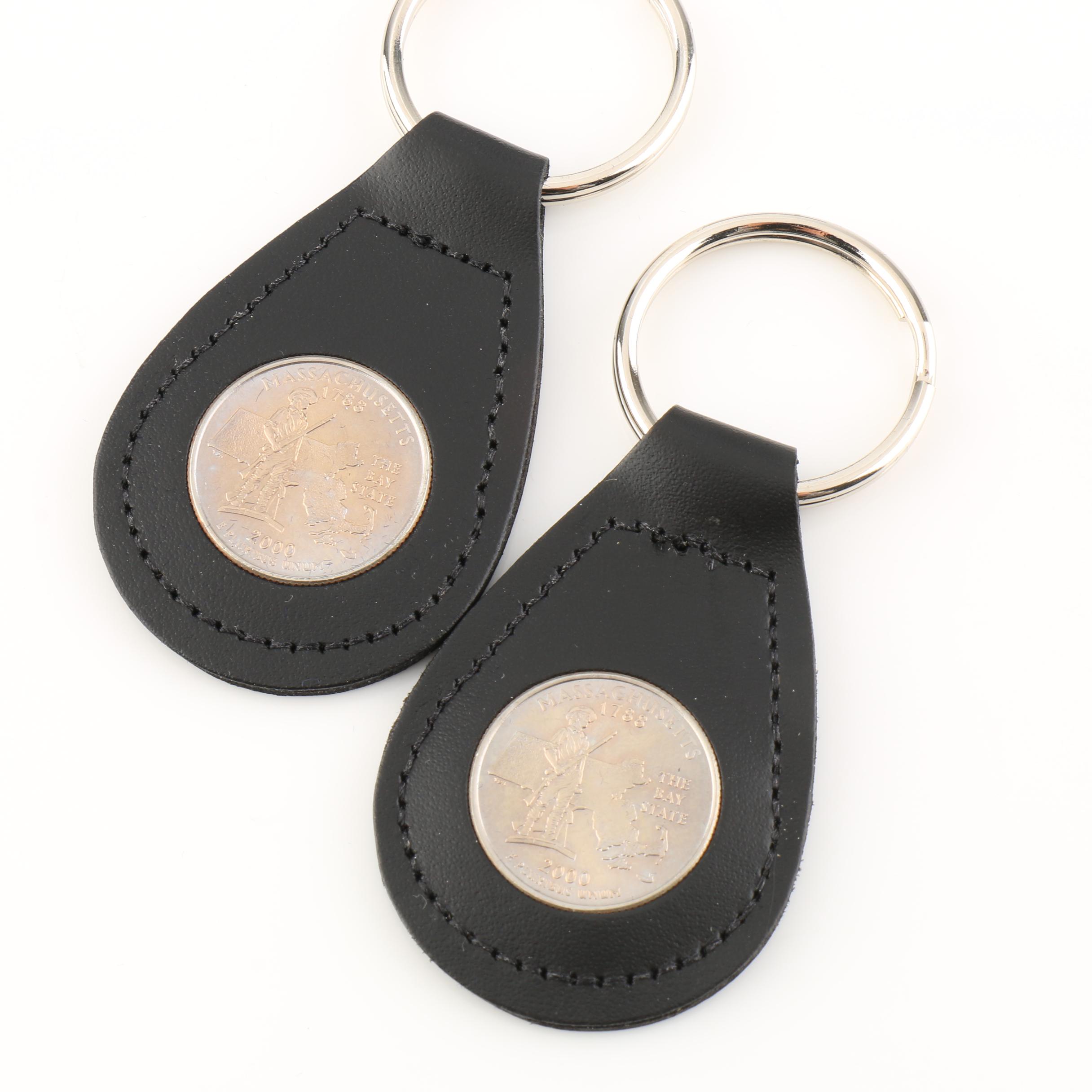 Two U.S. Statehood Quarter Key Rings