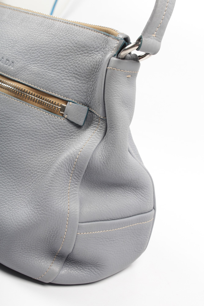 Prada Grey Leather Purse