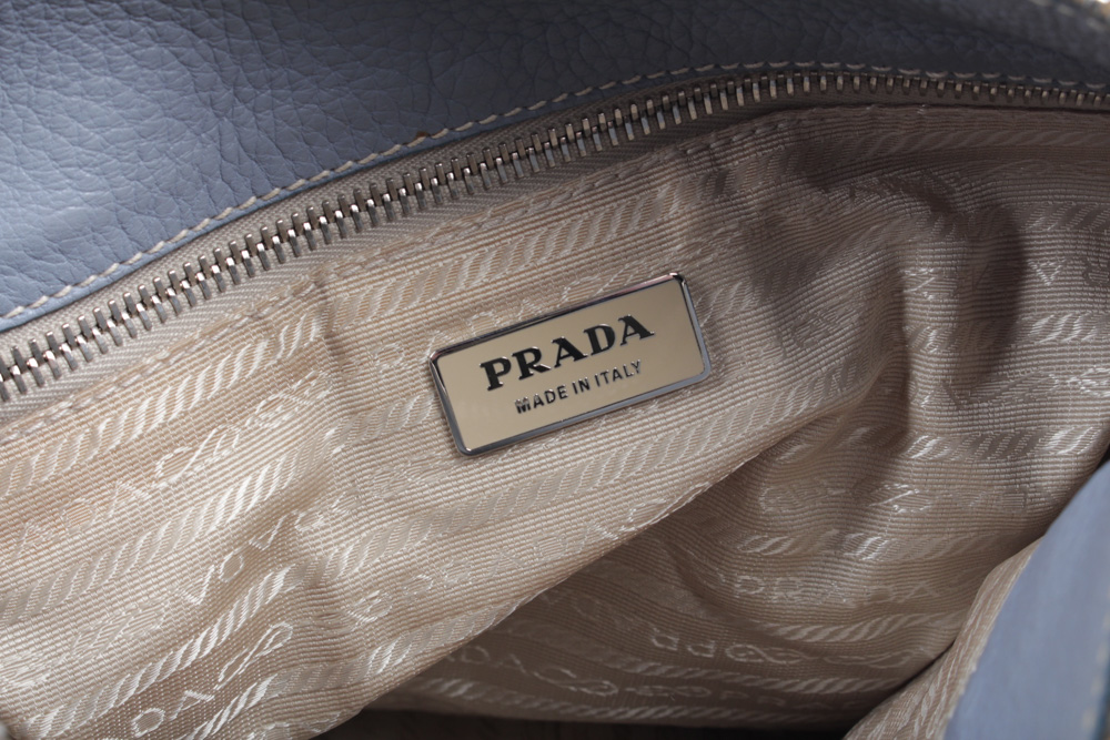Prada Grey Leather Purse