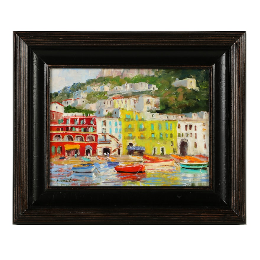 Nino Pippa Oil Painting "Capri - Marina Grande"