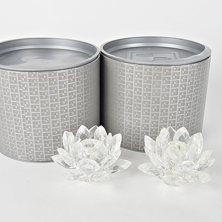 Swarovski "Silver Crystal" Candleholders