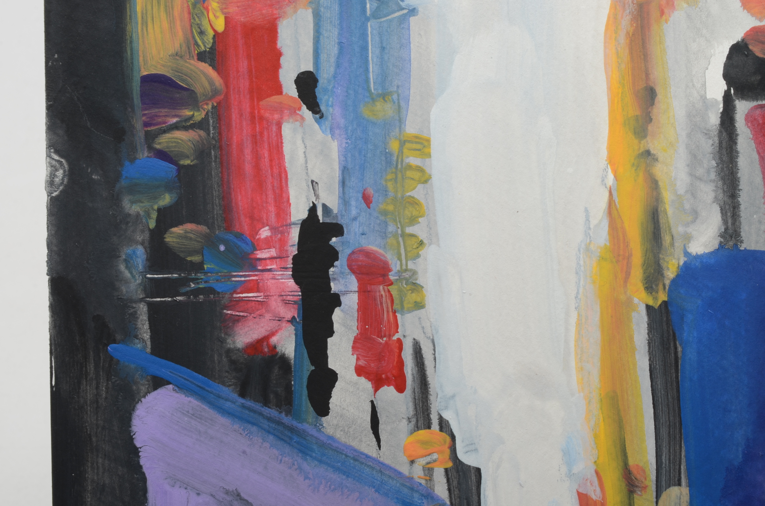 Jose Trujillo Original Acrylic Painting on Paper "Movement & Light (City)"