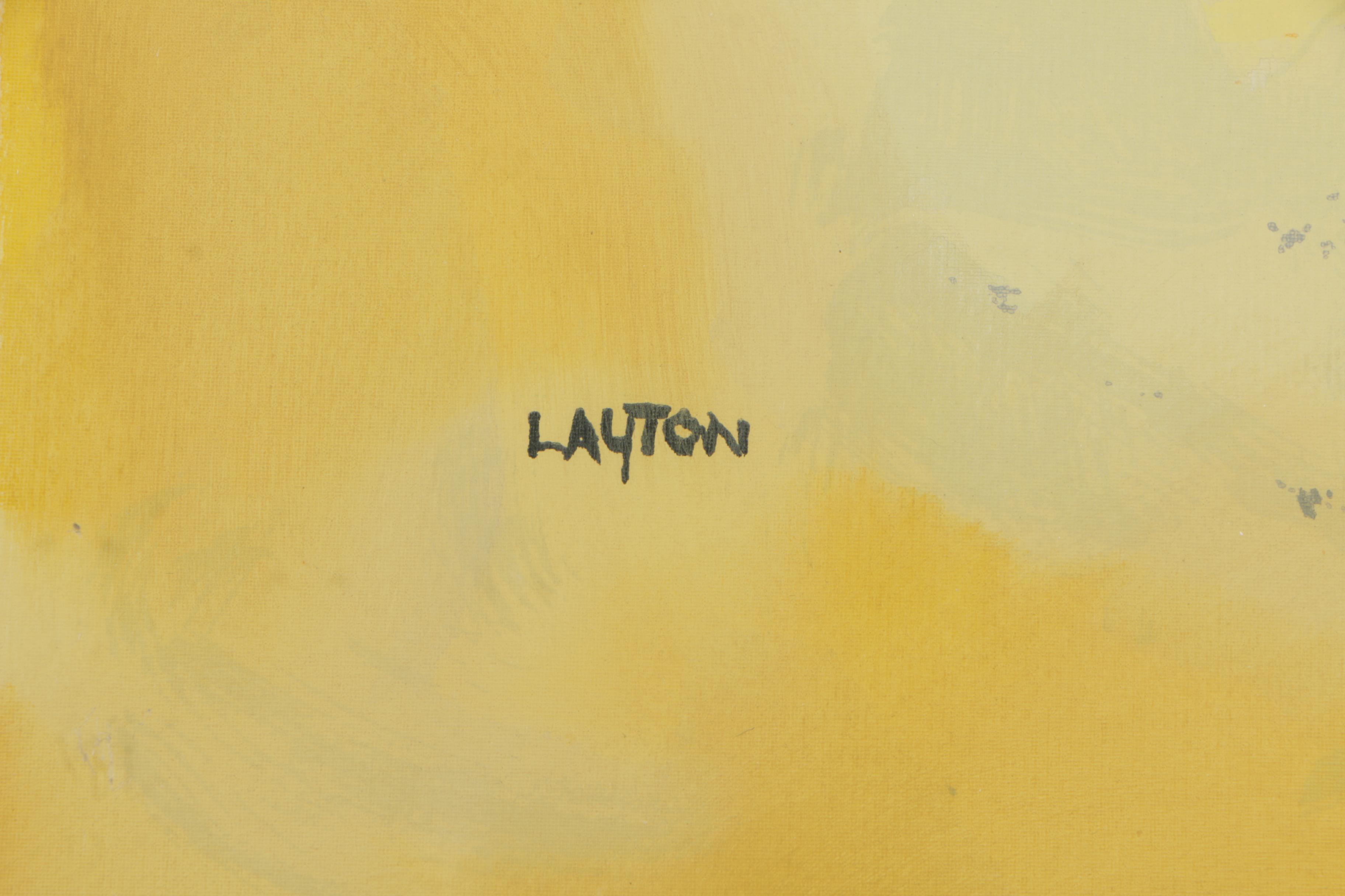 Margaret Layton Mid-Century Serigraph Owl Portrait "Blinky"