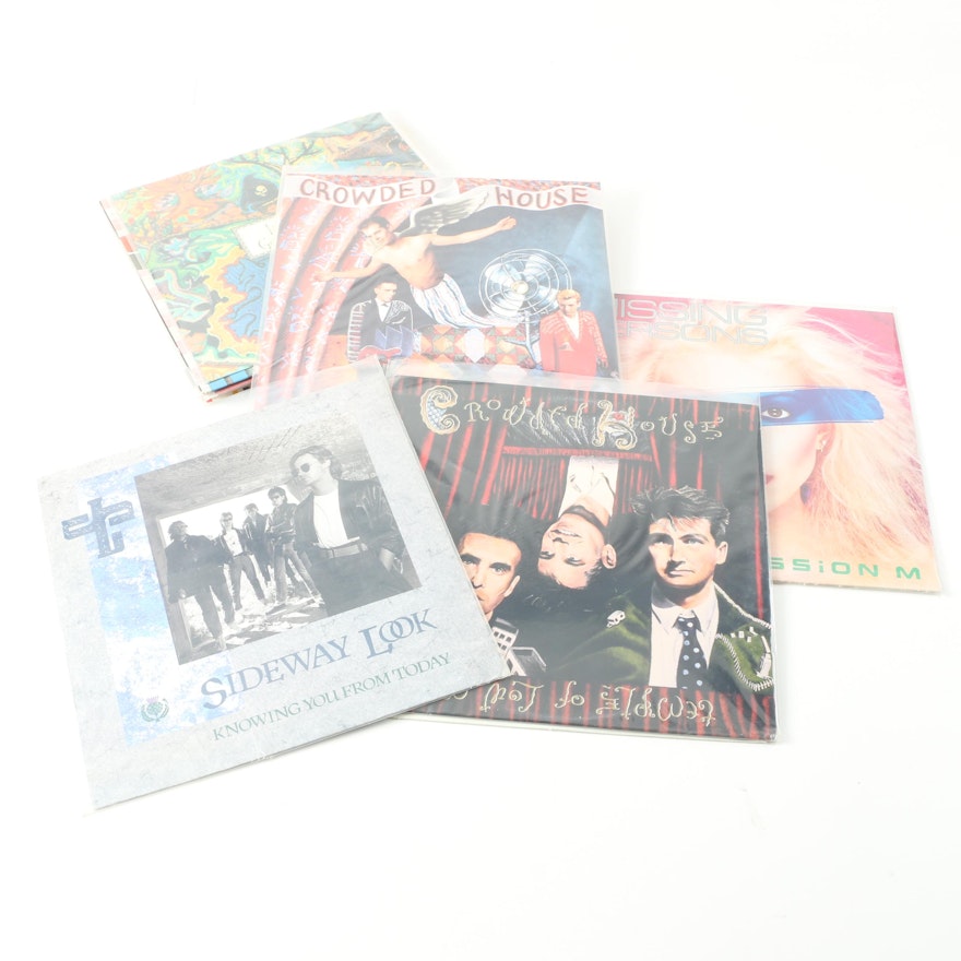 1980s Pop Rock and Dance Records Including Crowded House and Missing Persons