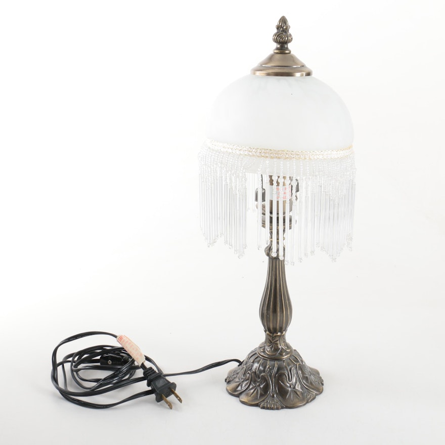 Table Lamp with Beaded Glass Shade