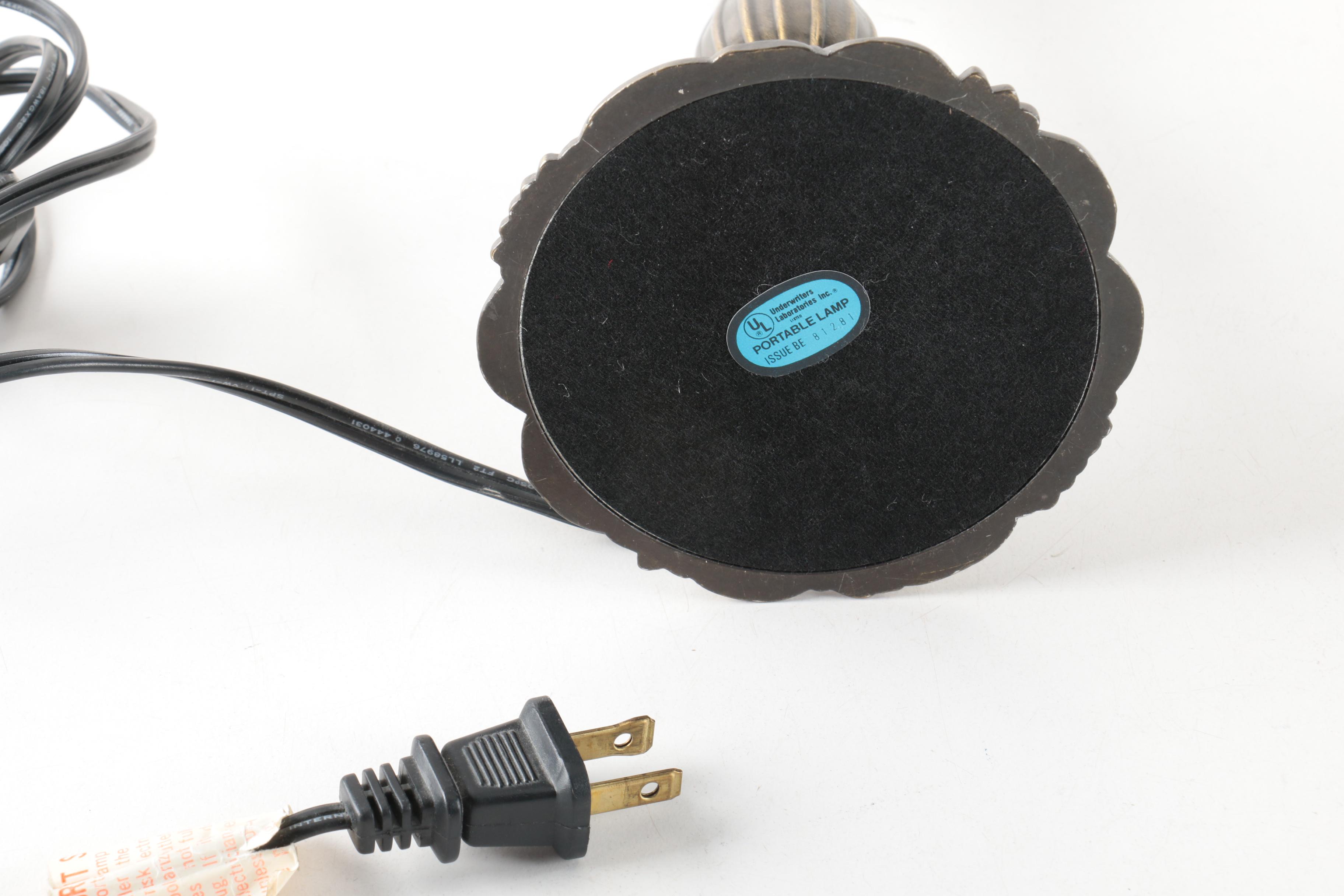 Table Lamp with Beaded Glass Shade