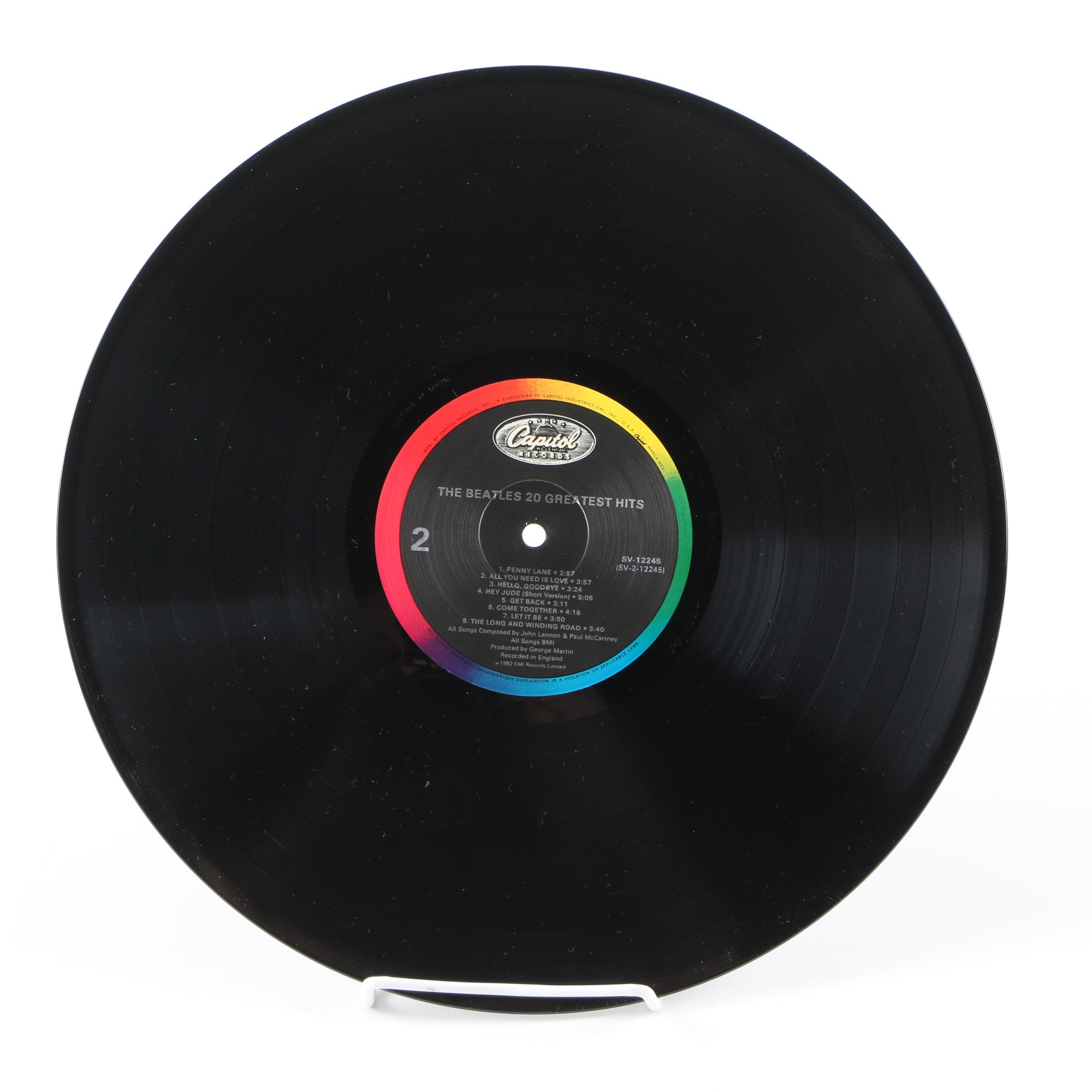 1986 The Beatles "20 Greatest Hits" Capitol "Nostalgia Rainbow" Record Pressing