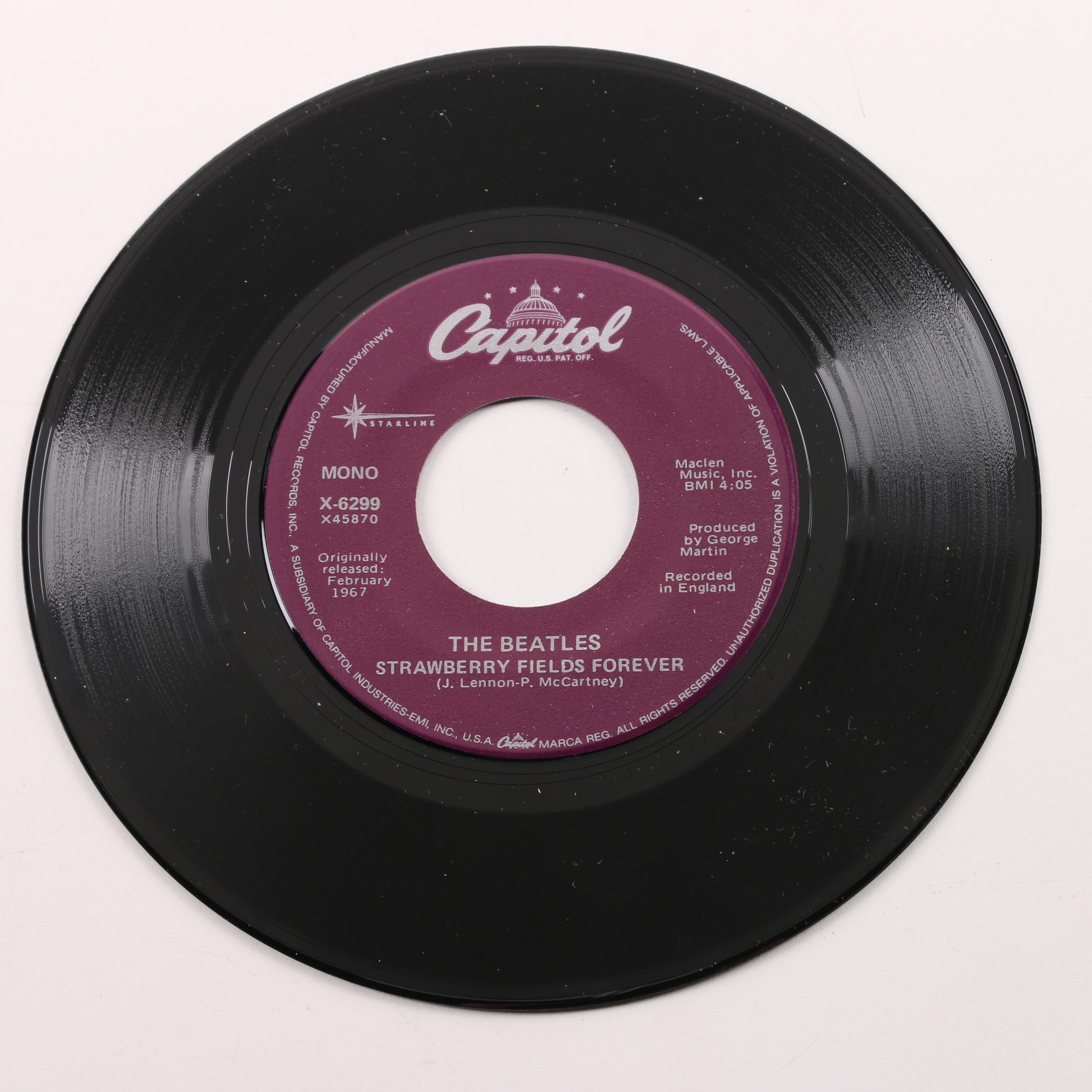 The Beatles 1988 "Starline" with Purple Capitol Labels 7" Record Pressings