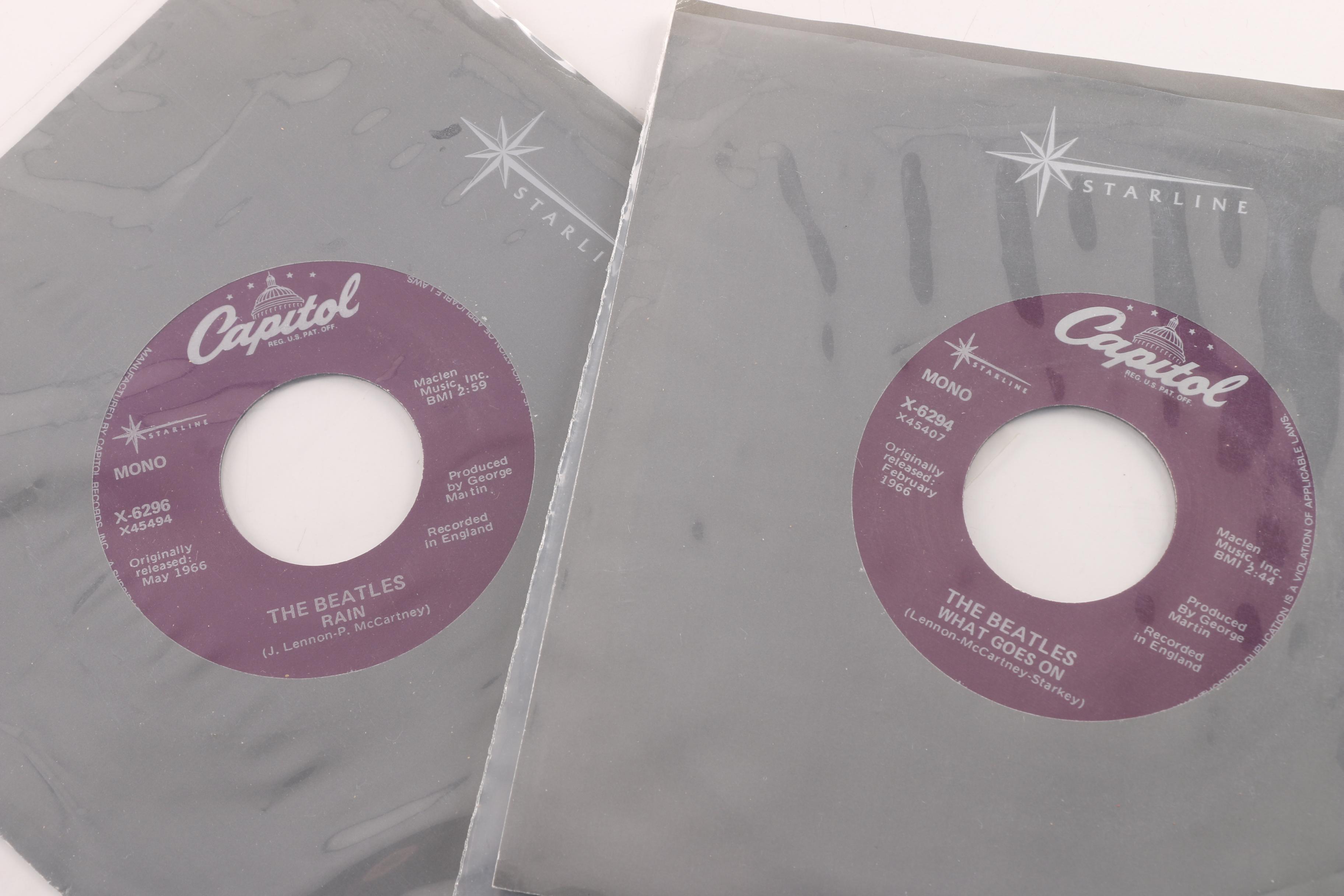 The Beatles 1988 "Starline" with Purple Capitol Labels 7" Record Pressings