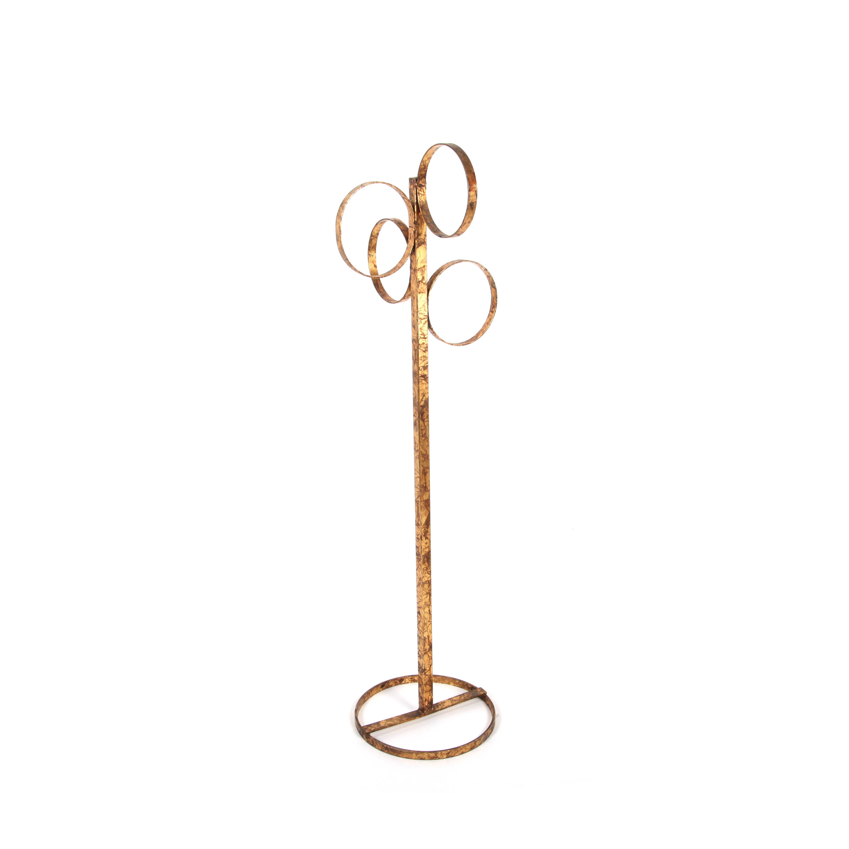 Brass Tone Free Standing Bathroom Towel Rack