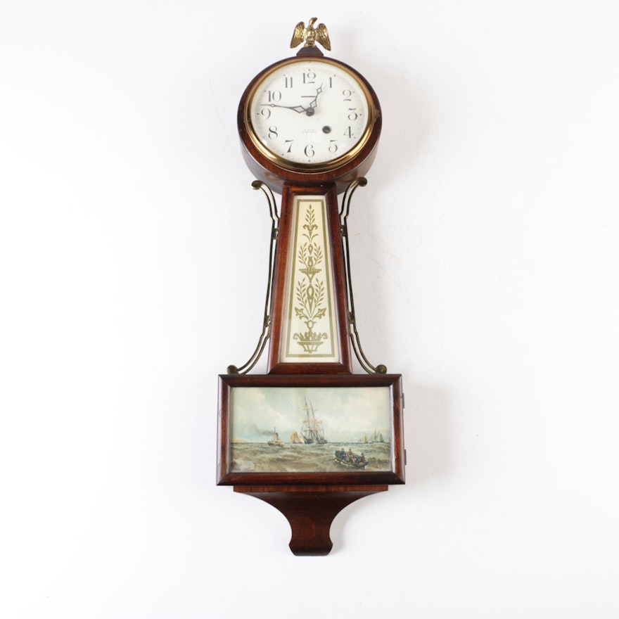 New Haven Clock Co. Warwick Banjo Clock